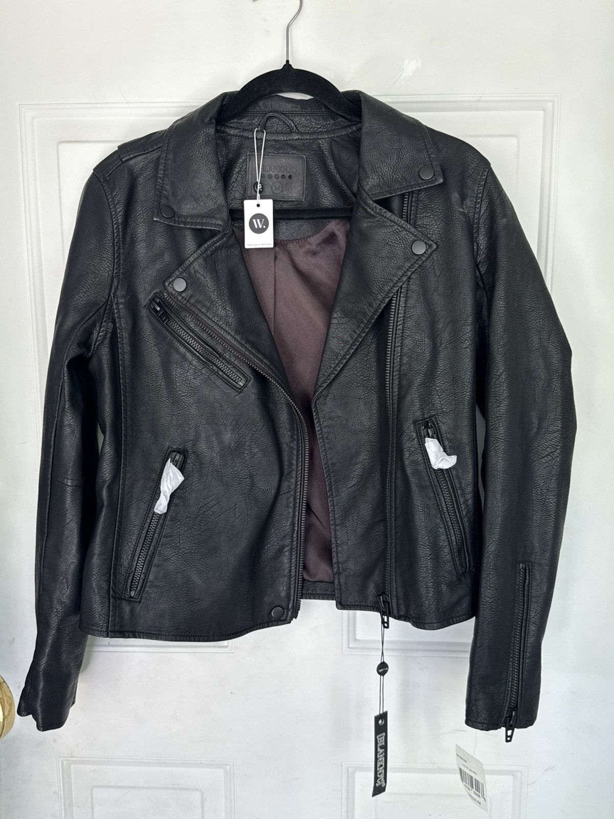 BLANKNYC × Leather BLANKNYC Woman’s Moto Jacket (Black Faux Leather) - NWT Size M / US 6-8 / IT 42-44 - 1 Thumbnail