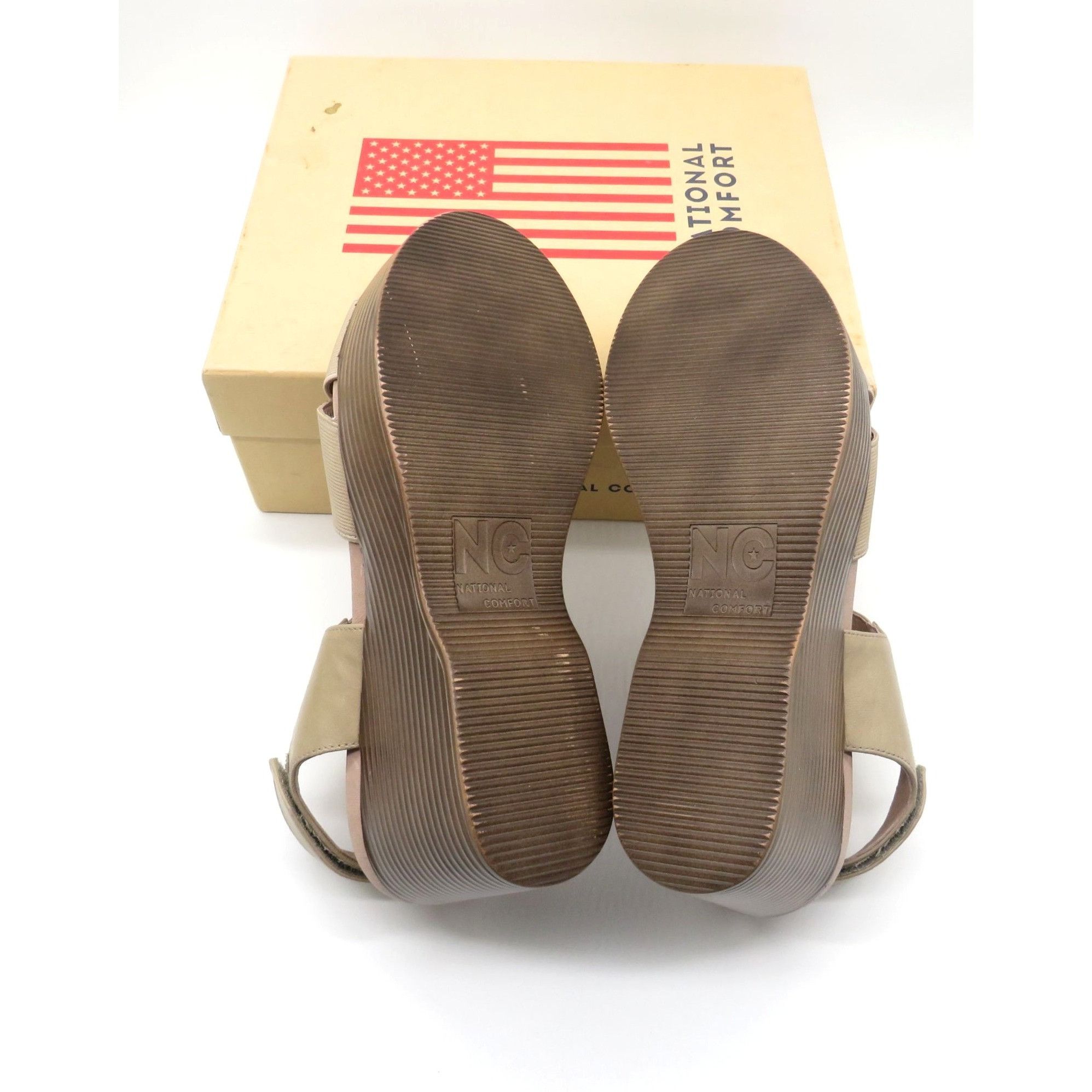 Other NC Women's Tan Wedge Sandals Alecia Size 10 Leather Upper El Size US 10 / IT 40 - 6 Thumbnail