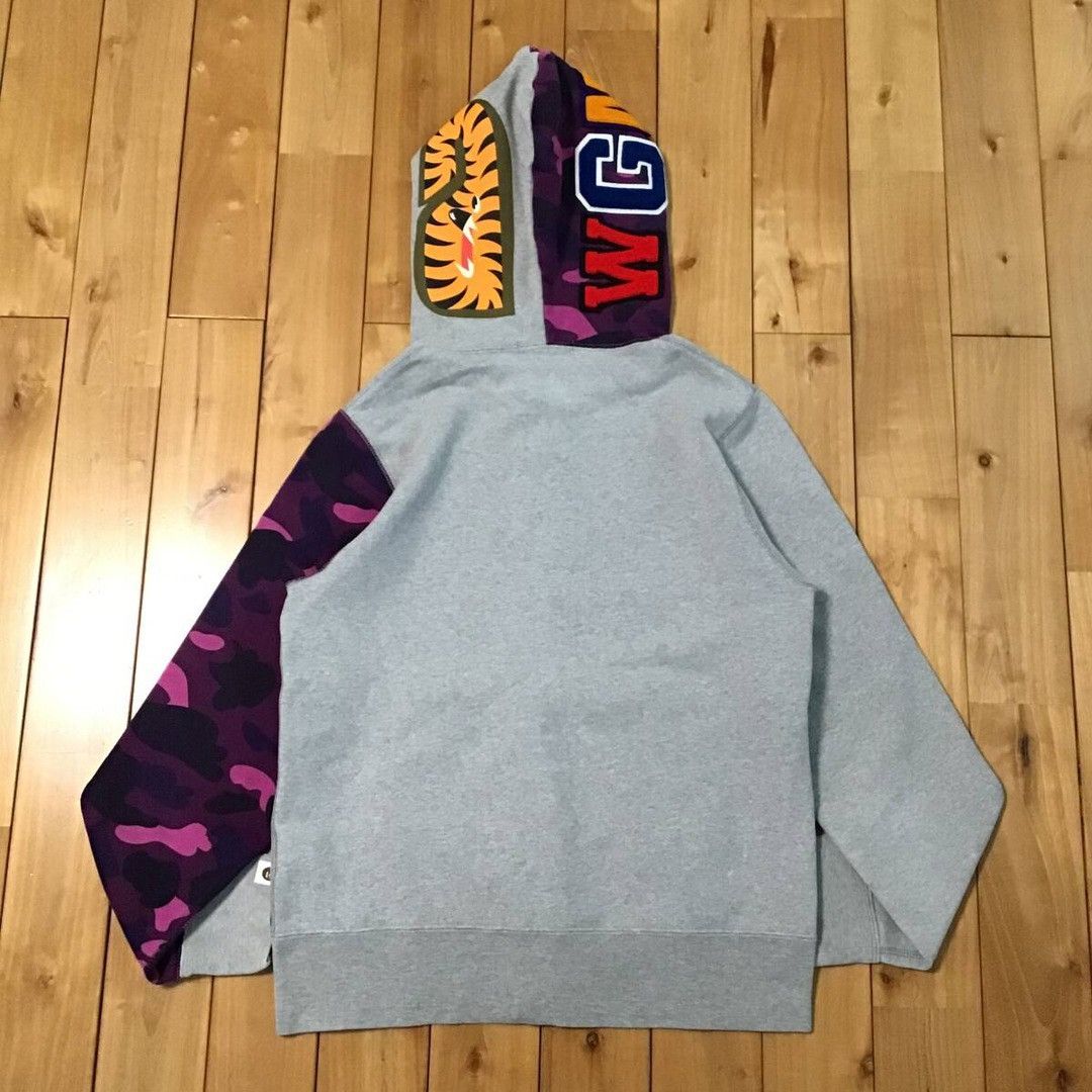 Bape BAPE Grey x Purple camo shark full zip hoodie a bathing ape Size US S / EU 44-46 / 1 - 2 Thumbnail