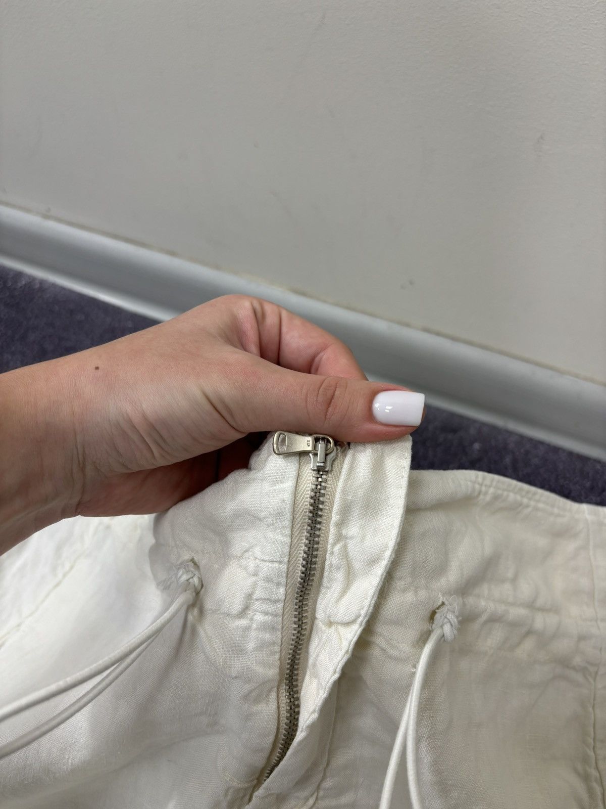 Transit Transit Par Such Women’s White/Cream Linen Pants Trousers Size 30" / US 8 / IT 44 - 10 Thumbnail