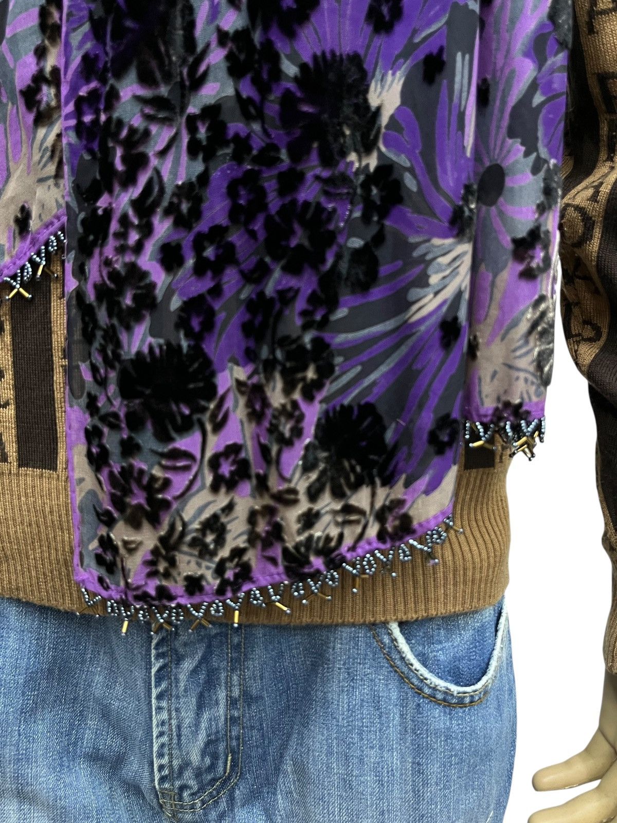 Anna Sui Vintage Anna Sui Floral Velvet Devore Scarf Size ONE SIZE - 3 Thumbnail