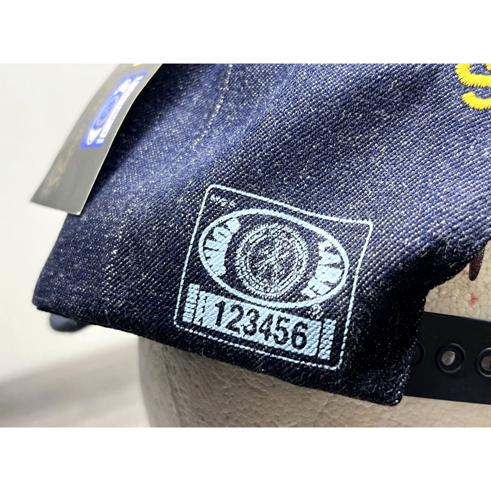 Vintage VINTAGE Union Made Denim SMWIA Show Me The Label USA Snapback Hat Cap Mens One Size Blue 1990s Retro Baseball Cap Size ONE SIZE - 6 Thumbnail