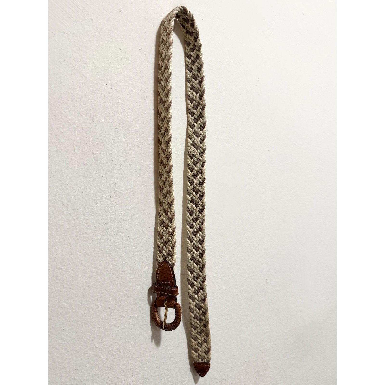 Vintage Vintage genuine leather Taiwan woven belt size L Size ONE SIZE - 1 Thumbnail
