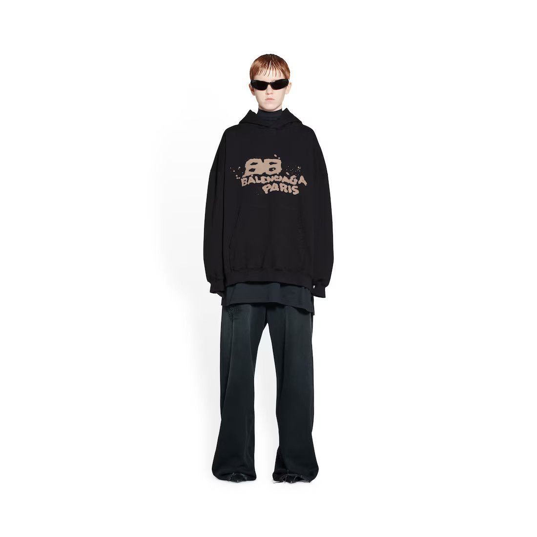 Balenciaga o1mt1gz0225 Hand-Drawn BB Icon Hoodie Large Fit in Black Size XS / US 0-2 / IT 36-38 - 3 Thumbnail