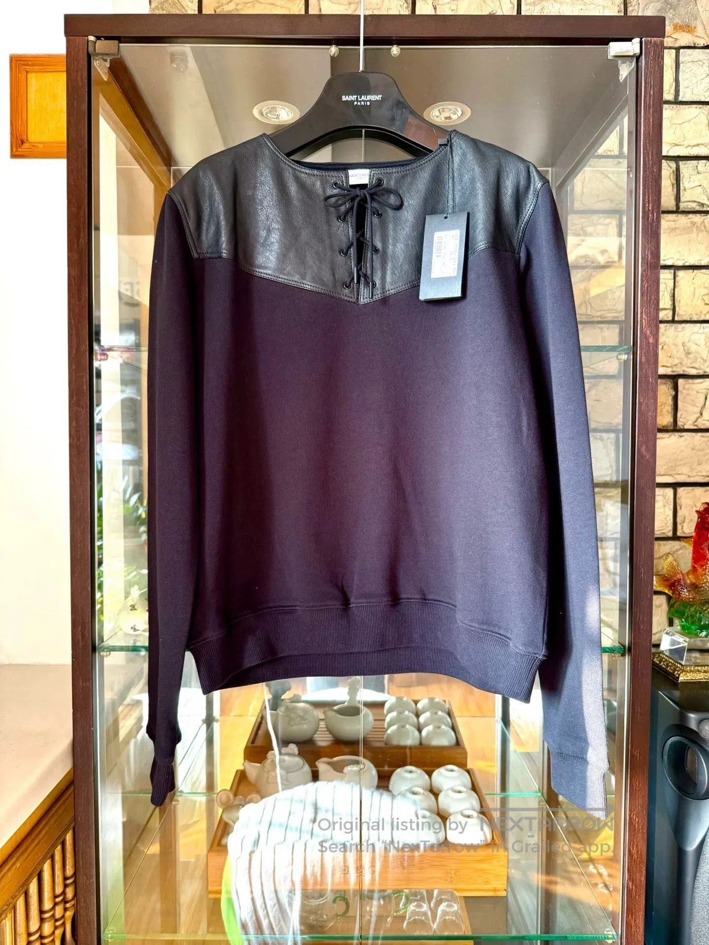 Saint Laurent Paris saint laurent black drawstring sweatshirt. Size US XL / EU 56 / 4 - 1 Thumbnail