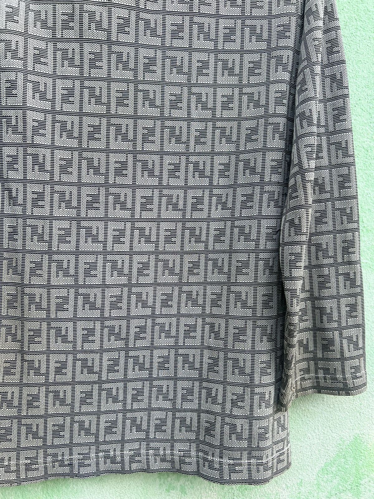 Fendi VINTAGE Fendi Jeans Zucca Monogram Knit Hoodie Half Zip Size US S / EU 44-46 / 1 - 17 Thumbnail