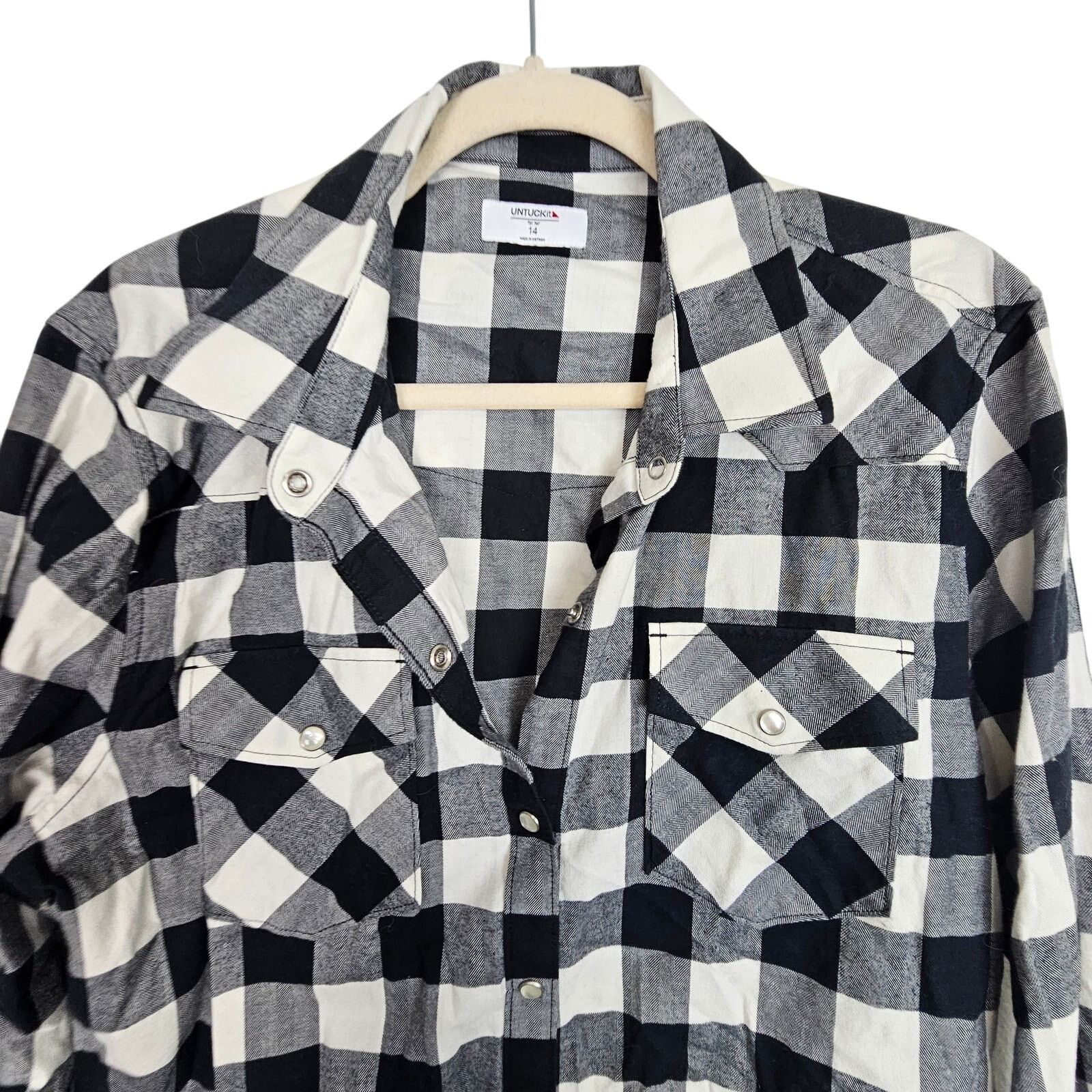 UNTUCKit UNTUCKit Women Holden Western Shirt 14 Buffalo Check Flannel Size XL / US 12-14 / IT 48-50 - 2 Thumbnail
