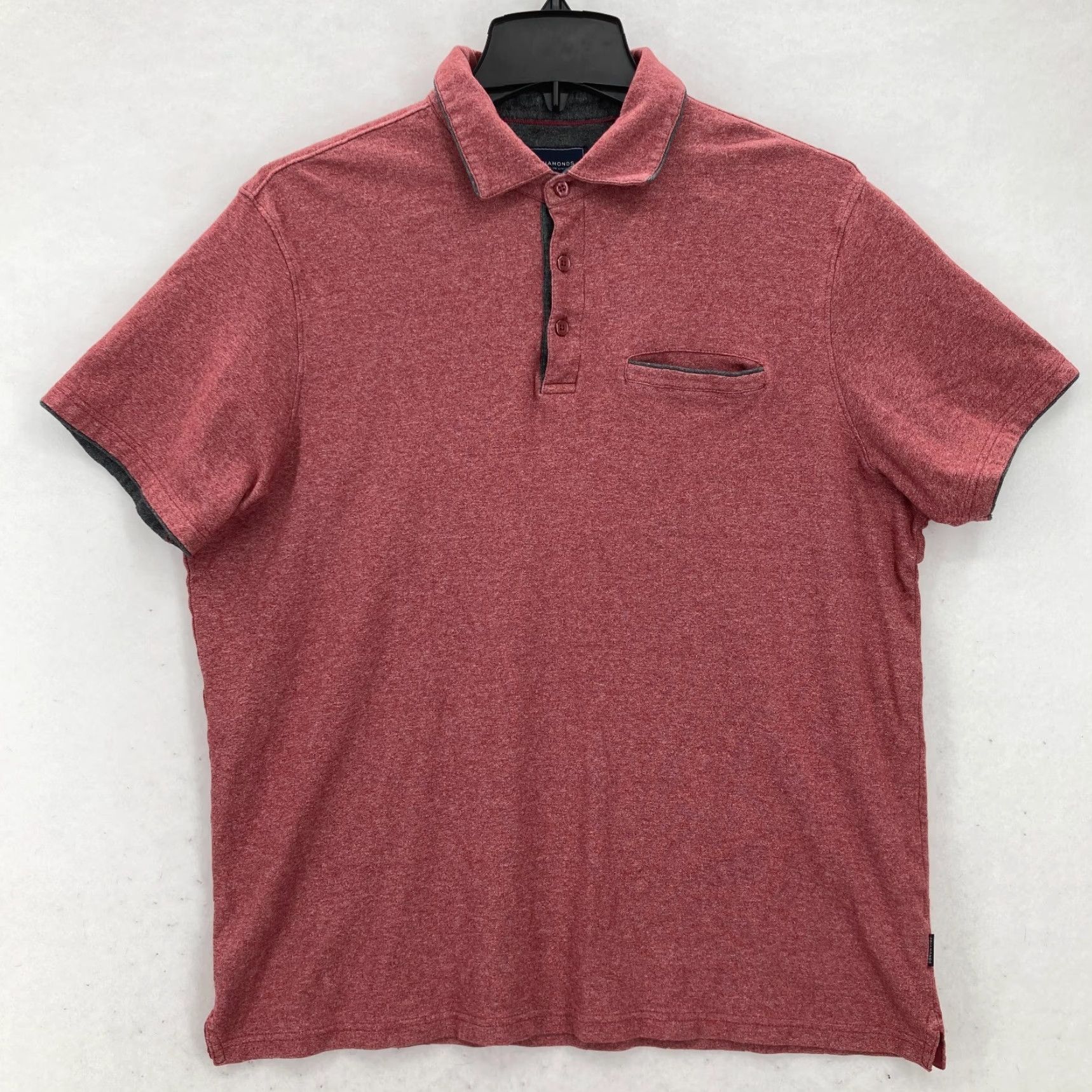 Vintage 7 Diamonds Polo Shirt Mens Red Size L Short Sleeve Pocket Casual Travel Size US L / EU 52-54 / 3 - 2 Thumbnail