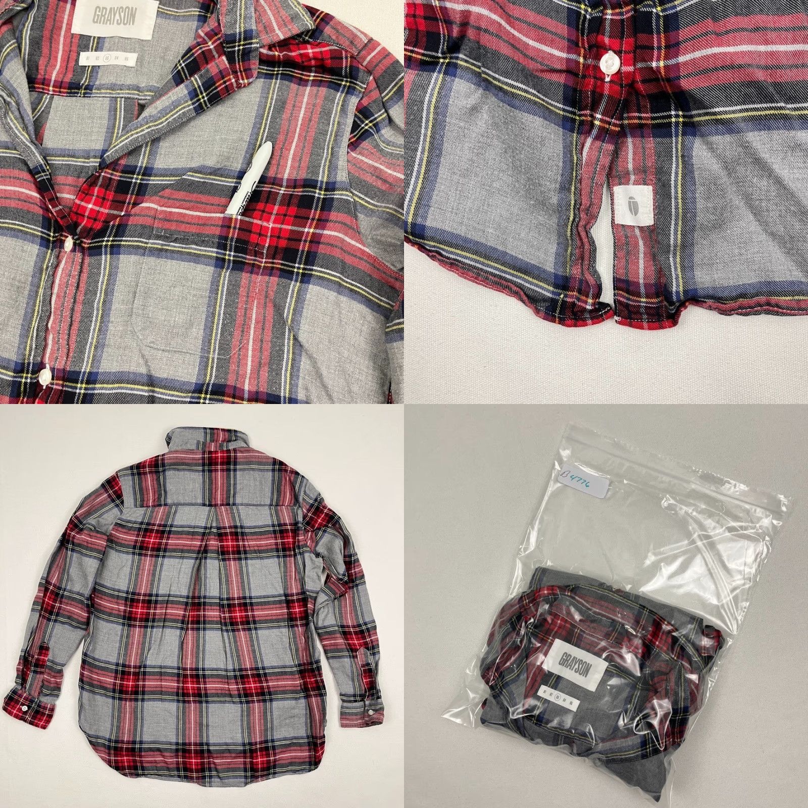 Vintage Grayson The Hero Blouse Size M Gray Red Plaid Button Front Flannel Shirt Size M / US 6-8 / IT 42-44 - 8 Thumbnail