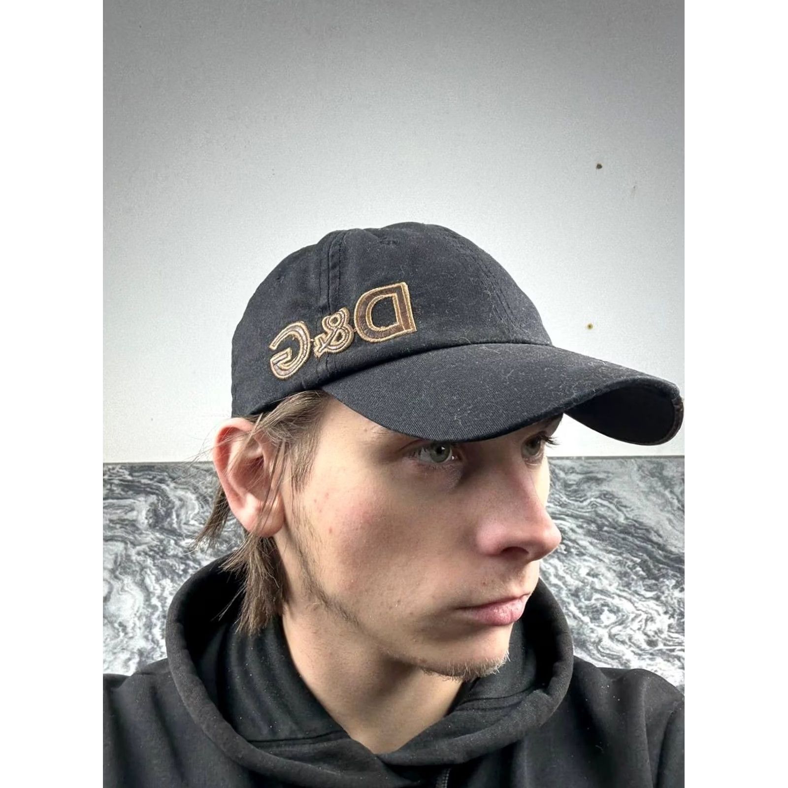 Dolce & Gabbana VINTAGE Dolce&Gabbana Big Embroidered Logo Cap Hat DG 90s Men One Size Black Size ONE SIZE - 2 Thumbnail