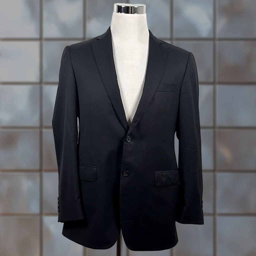 Vintage Samuelsohn Sport Coat 40 Black Plaid Wool Two Button Vented Mens Size US XS / EU 42 / 0 - 1 Thumbnail