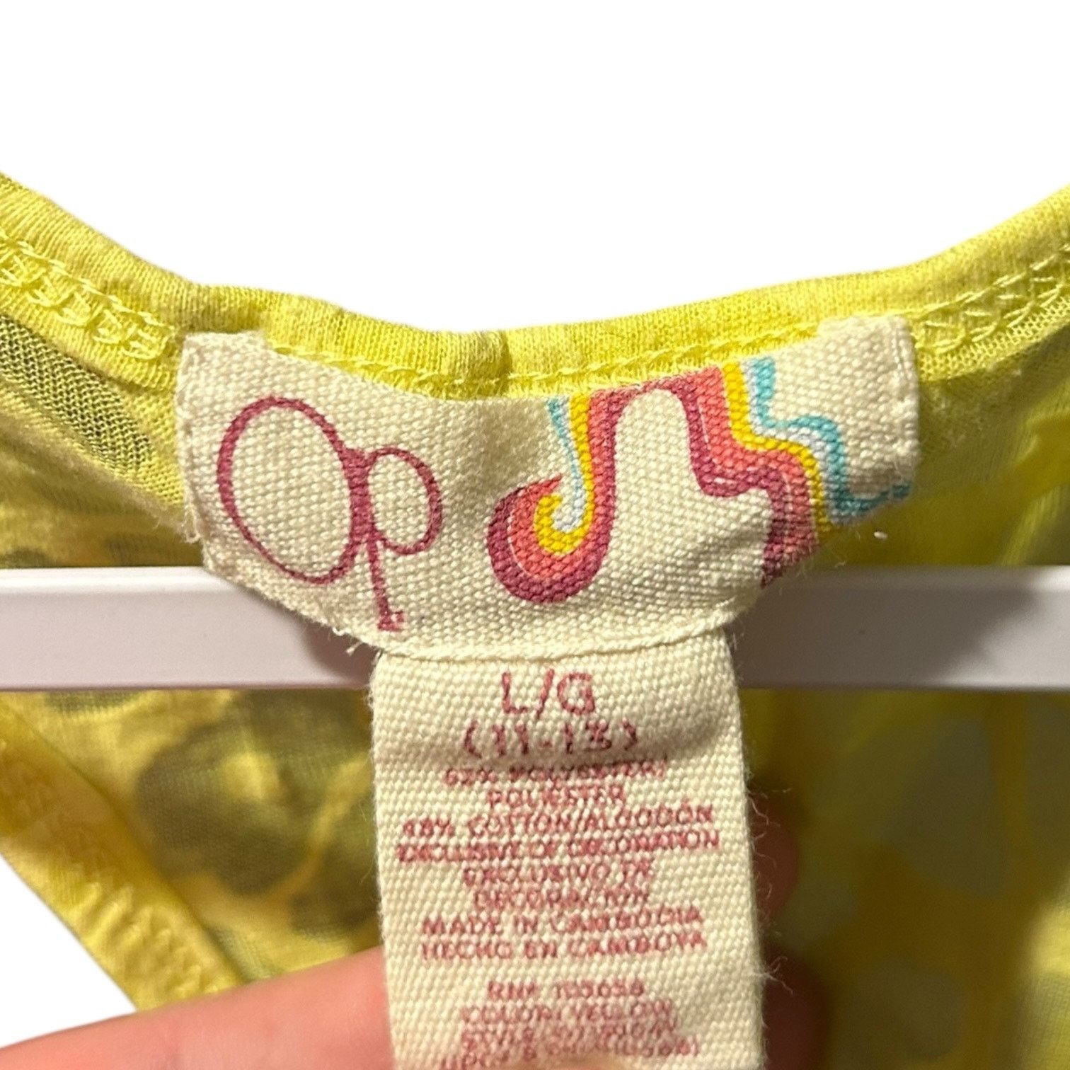Ocean Pacific OP 90s neon Asymmetrical Cut Out Swim Coverup 11/13. Size L / US 10 / IT 46 - 2 Thumbnail