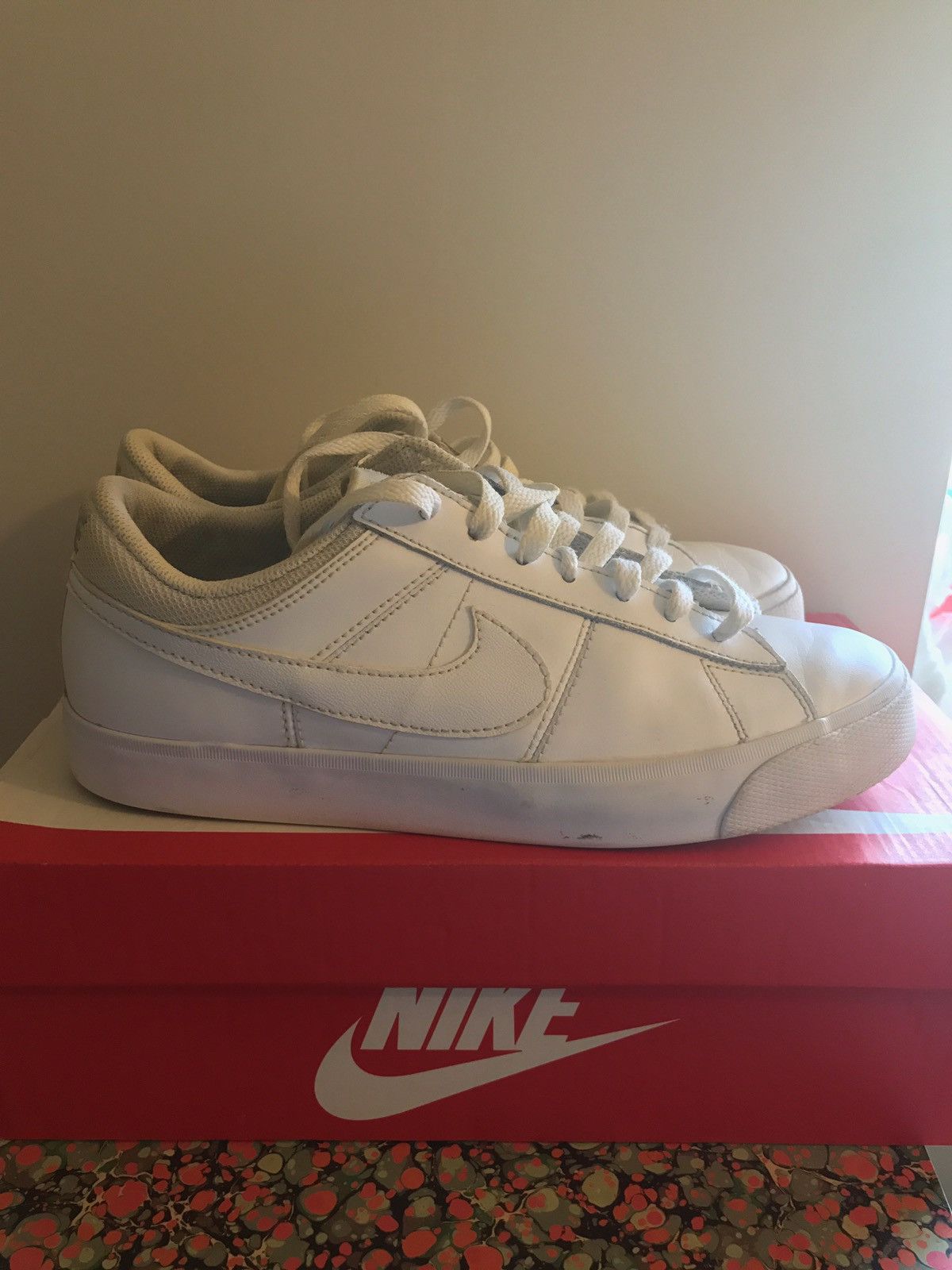 Nike Nike Match Supreme Leather White Size 7.5 Size US 7.5 / EU 40-41 - 3 Thumbnail