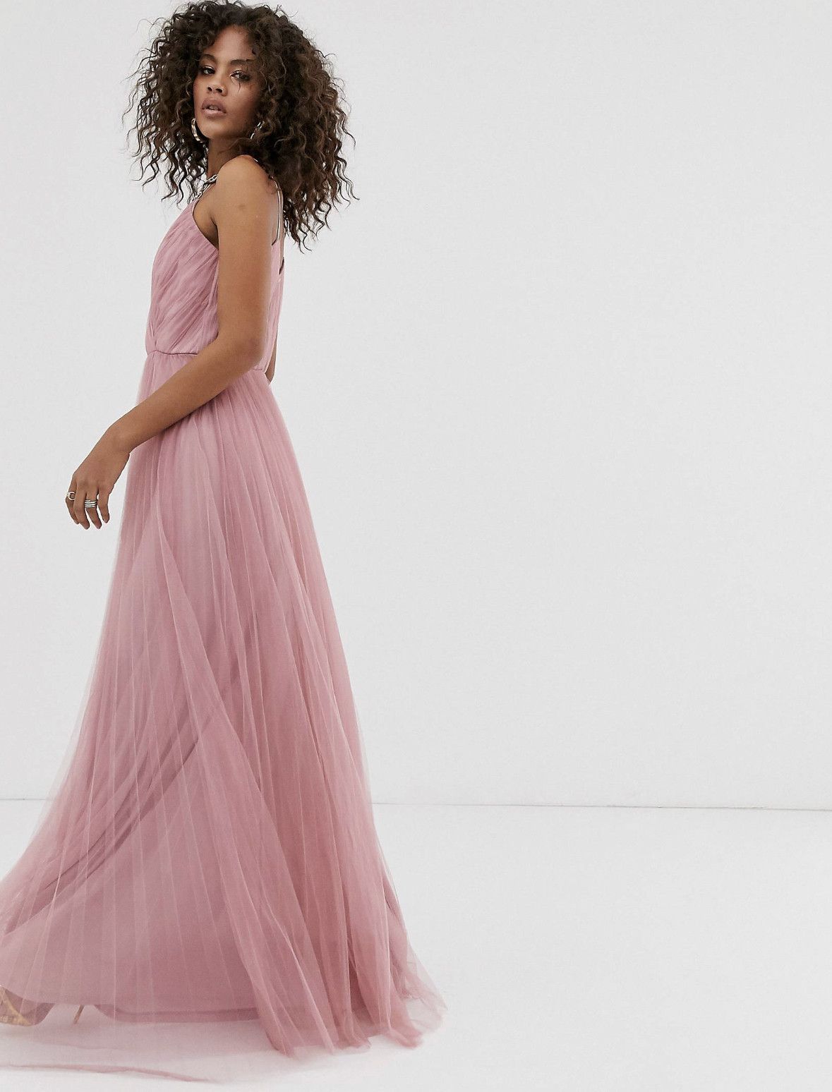 Asos ASOS Bridesmaid dress cami pleated tulle maxi in rose US2 Size XS / US 0-2 / IT 36-38 - 1 Thumbnail