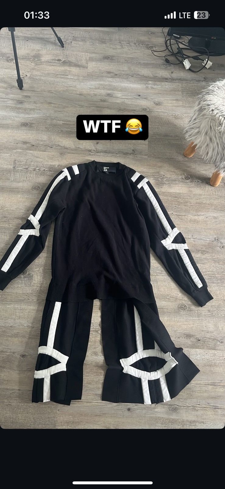 Hood By Air Rare HBA Avant-Garde Knit Set Cut Out Pants Panel Sweater Size US M / EU 48-50 / 2 - 1 Thumbnail