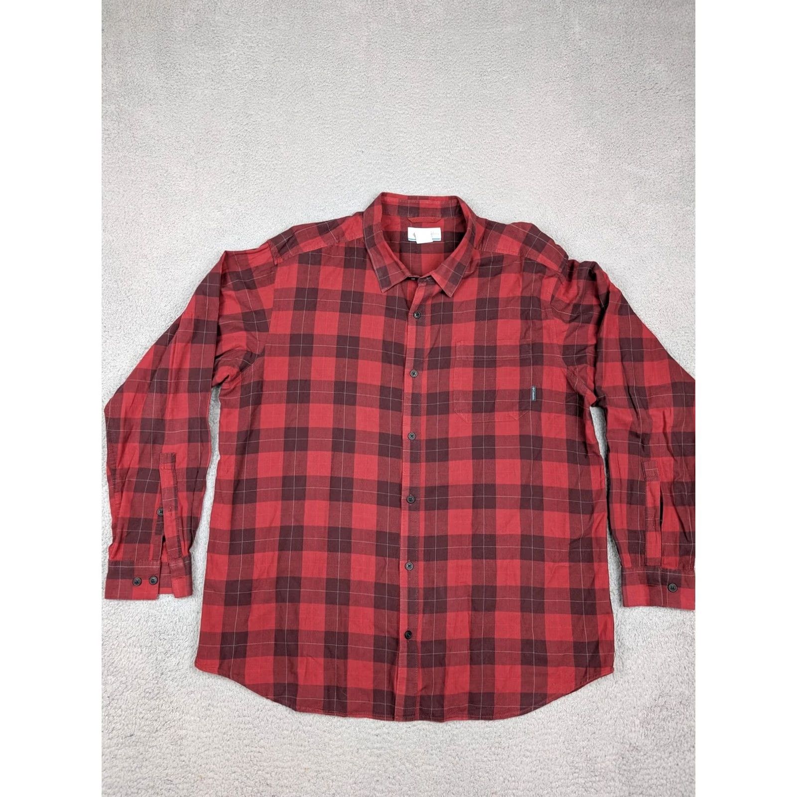 Vintage Columbia Shirt Mens 2XL Red Plaid Long Sleeve Button Front Cotton Casual Size US XXL / EU 58 / 5 - 2 Thumbnail