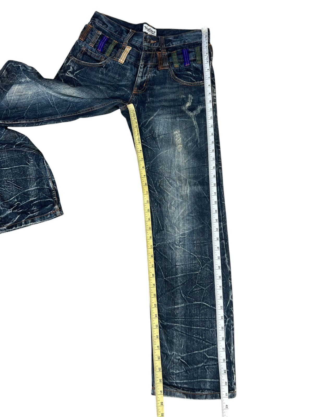 14th Addiction Double Waist Nylaus Clothing Dirty Mud Discharge Denim Jeans Size US 30 / EU 46 - 6 Thumbnail