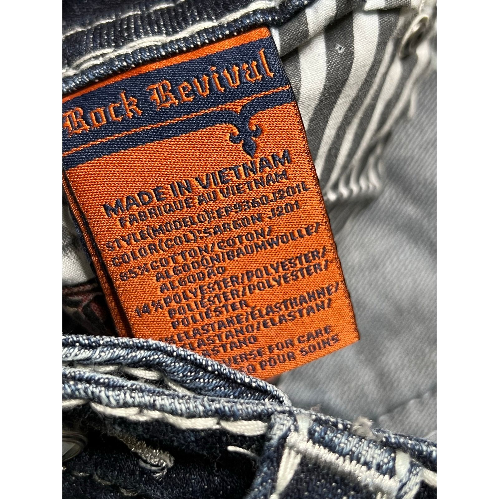 Rock Revival Rock Revival Embellished Low Rise Sargon Straight Denim 29 Size 29" - 5 Thumbnail
