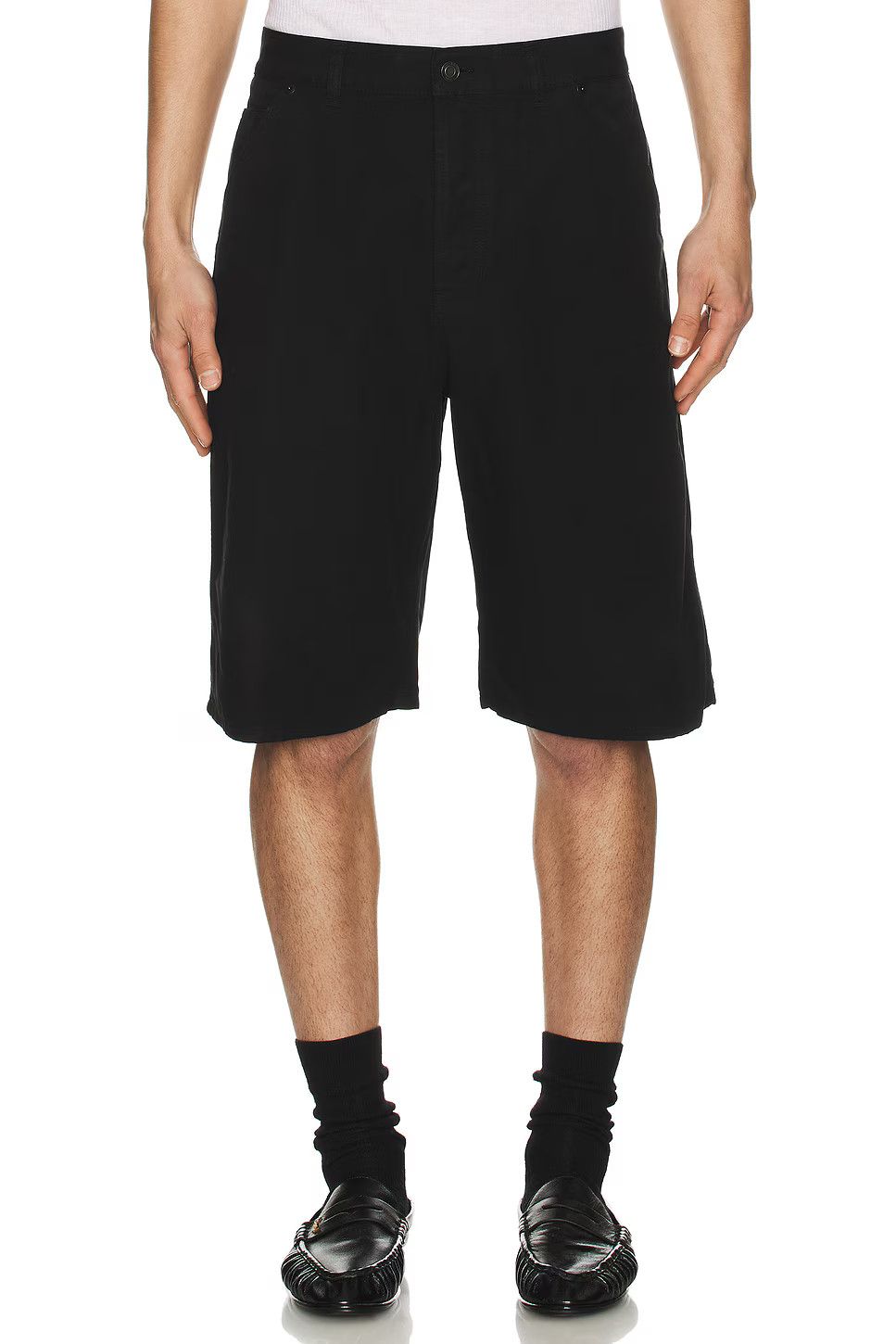 Saint Laurent Paris o1s1wg110426 816344 Baggy Bermuda Shorts in Black Size US 33 - 4 Thumbnail
