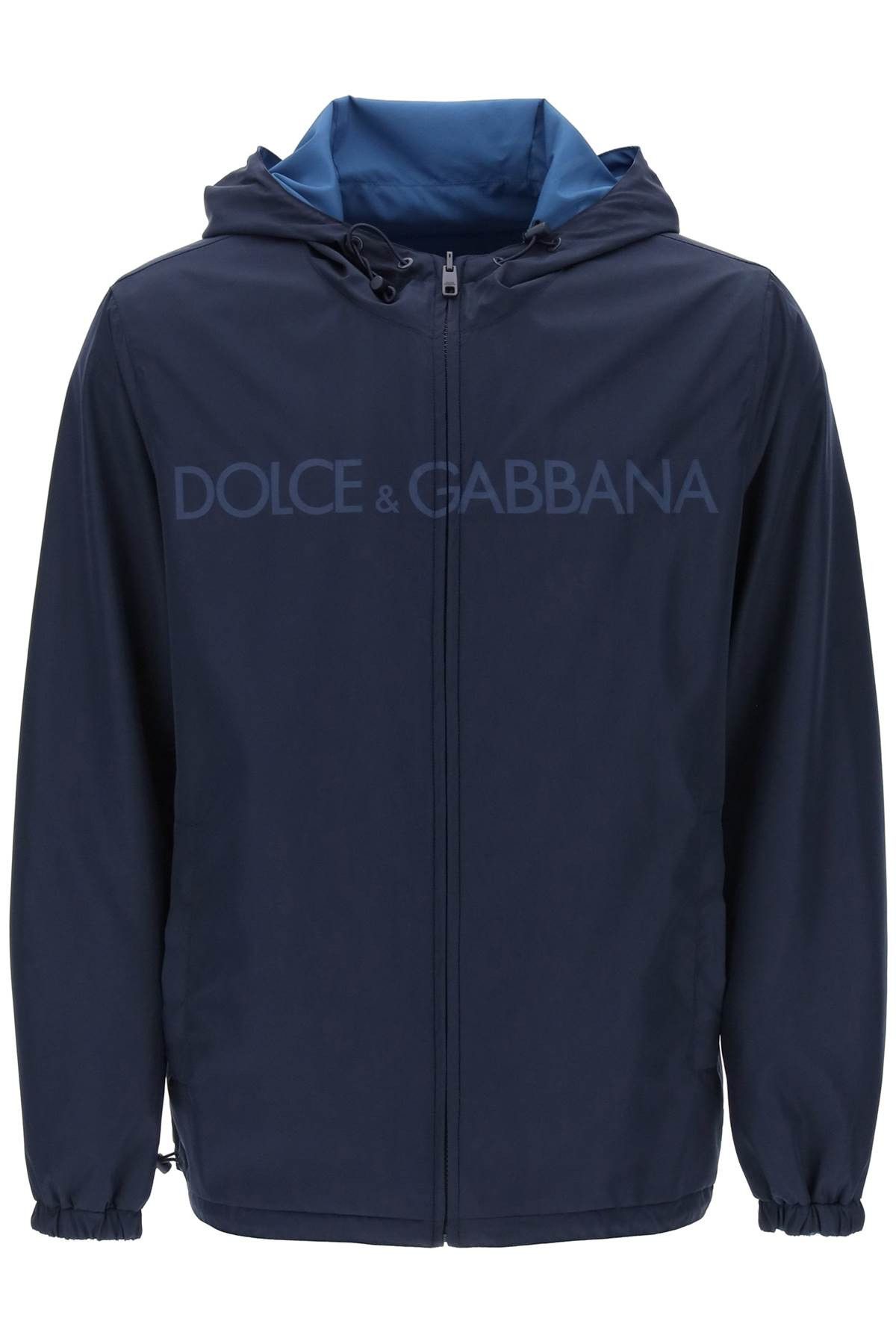 image of Dolce Gabbana Reversible Windbreaker Jacket in Blue, Men's (Size Medium)