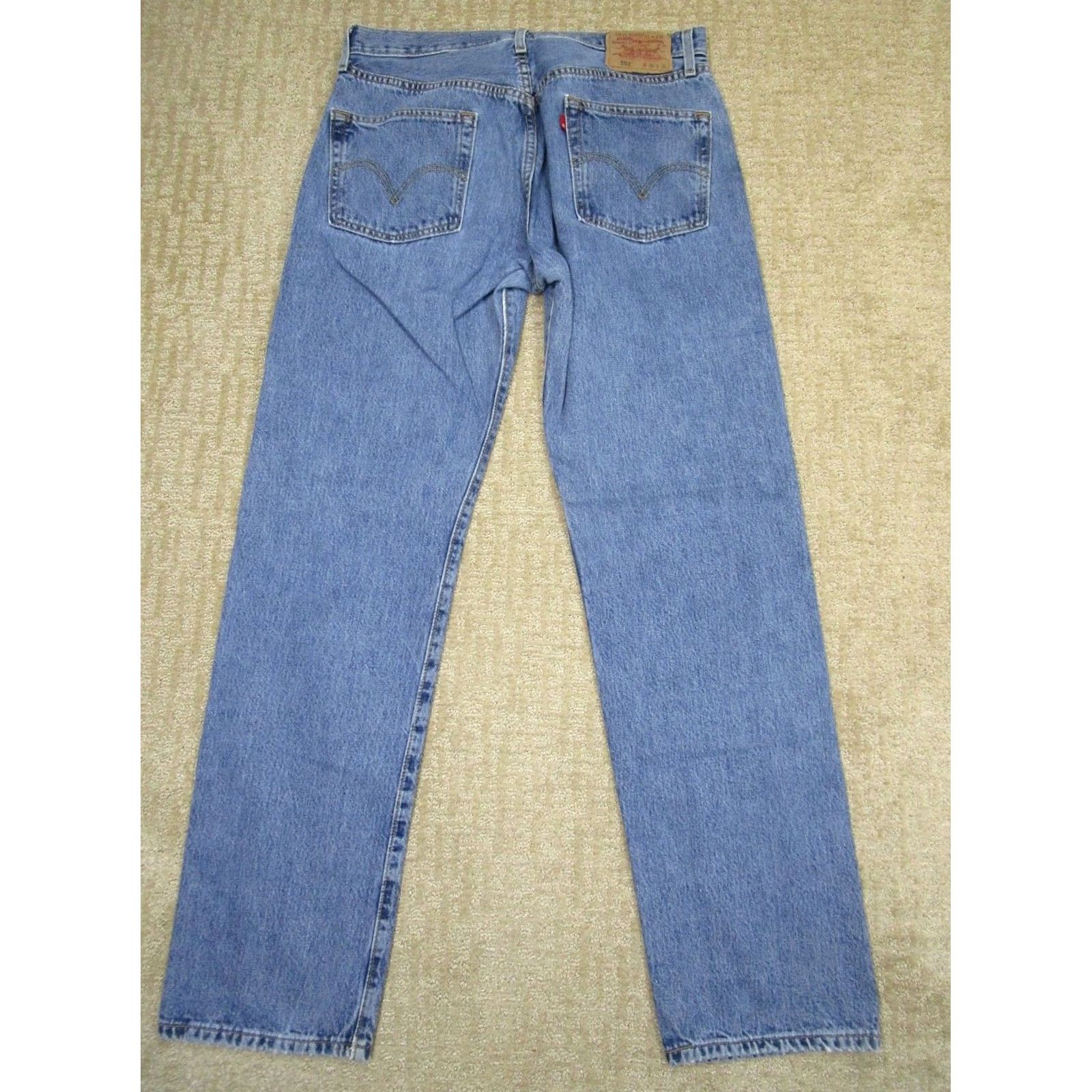 Levi's VINTAGE Levi's 501 Jeans Men 36x36 Blue Button Fly Original Light Wash Denim Pants Straight 5-Pocket Mens Regular Fit Blue Jeans Size US 36 / EU 52 - 3 Thumbnail