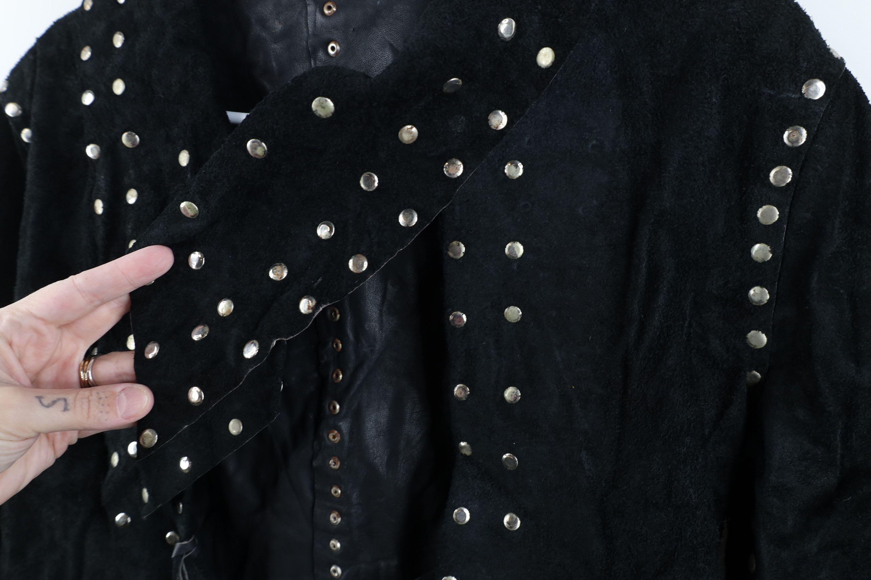 Vintage Vintage 60s 70s Fringed Suede Leather Open Front Jacket Size L / US 10 / IT 46 - 11 Thumbnail