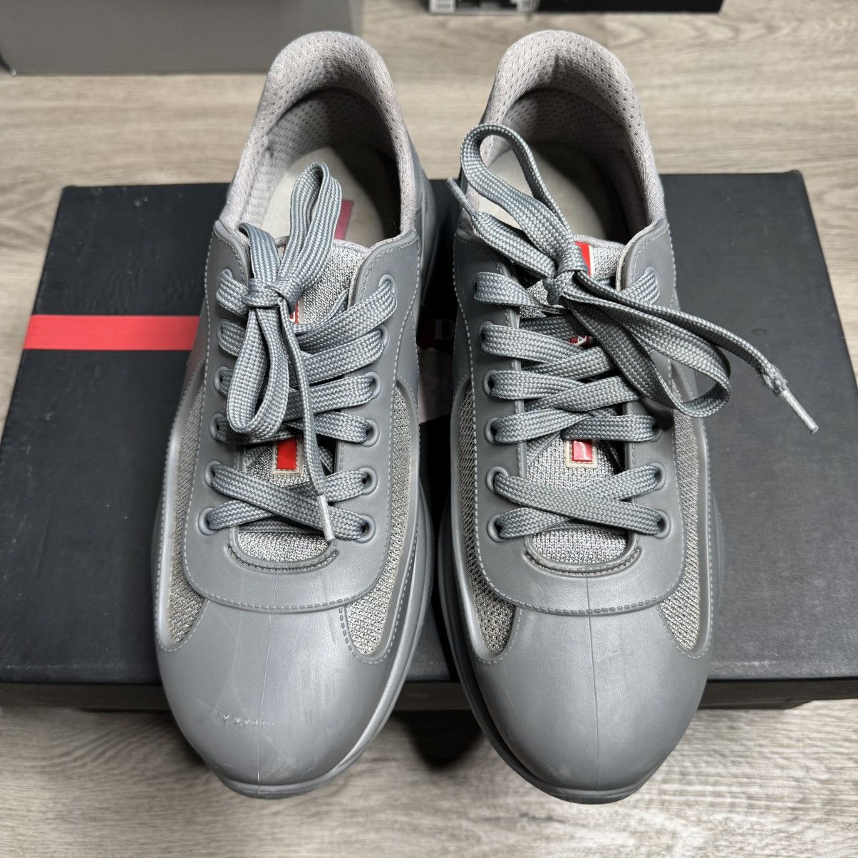 Prada Prada America’s Cup Sneaker Soft Rubber Steel Grey Size US 8 / EU 41 - 11 Thumbnail