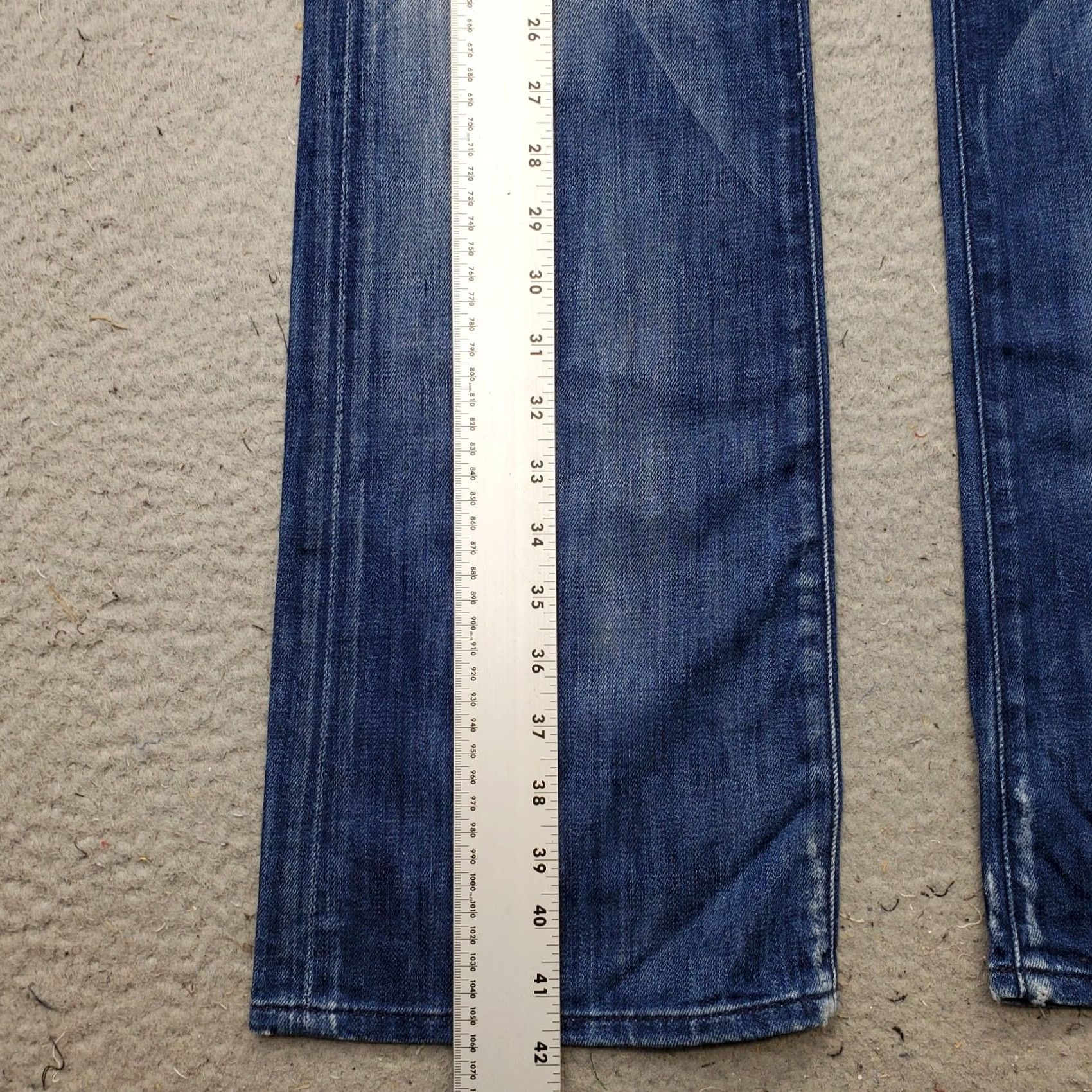7 For All Mankind 7 for All Mankind Bootcut Jeans Womens 31 Blue Denim Faded Whiskered Distressed Size 24" / US 00 / IT 34 - 3 Thumbnail