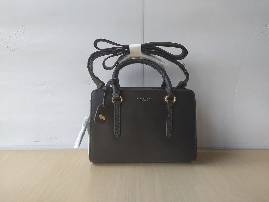 Radley London black leather purse, top handle bag