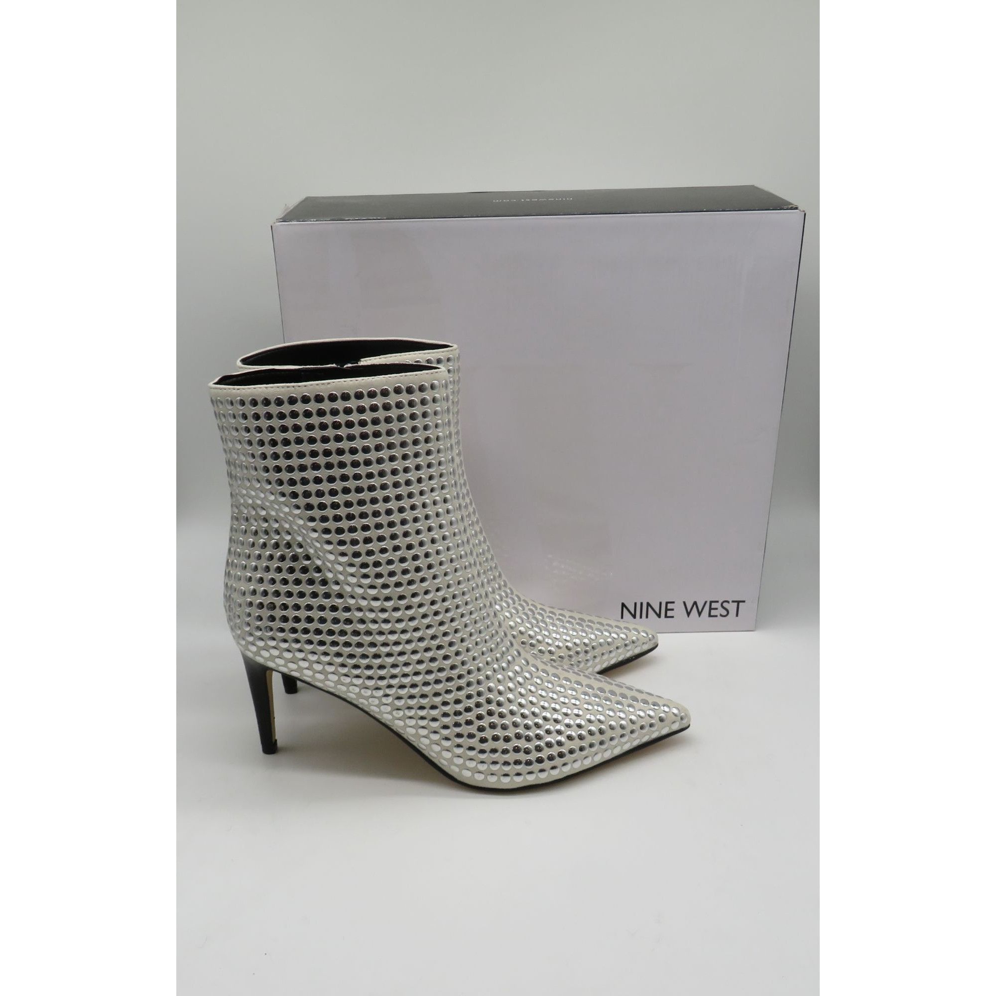 Nine West Nine West Ivory Rhinestone Studded Pointed Toe Ankle Boots 1 Size US 10 / IT 40 - 1 Thumbnail