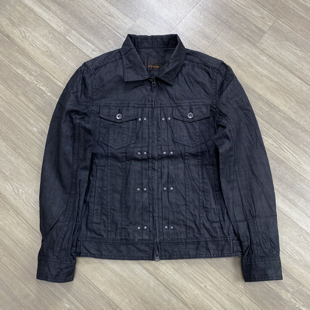 Issey Miyake Vintage Issey Miyake Tete Homme Black Denim Jacket Designer Size US M / EU 48-50 / 2 - 1 Thumbnail