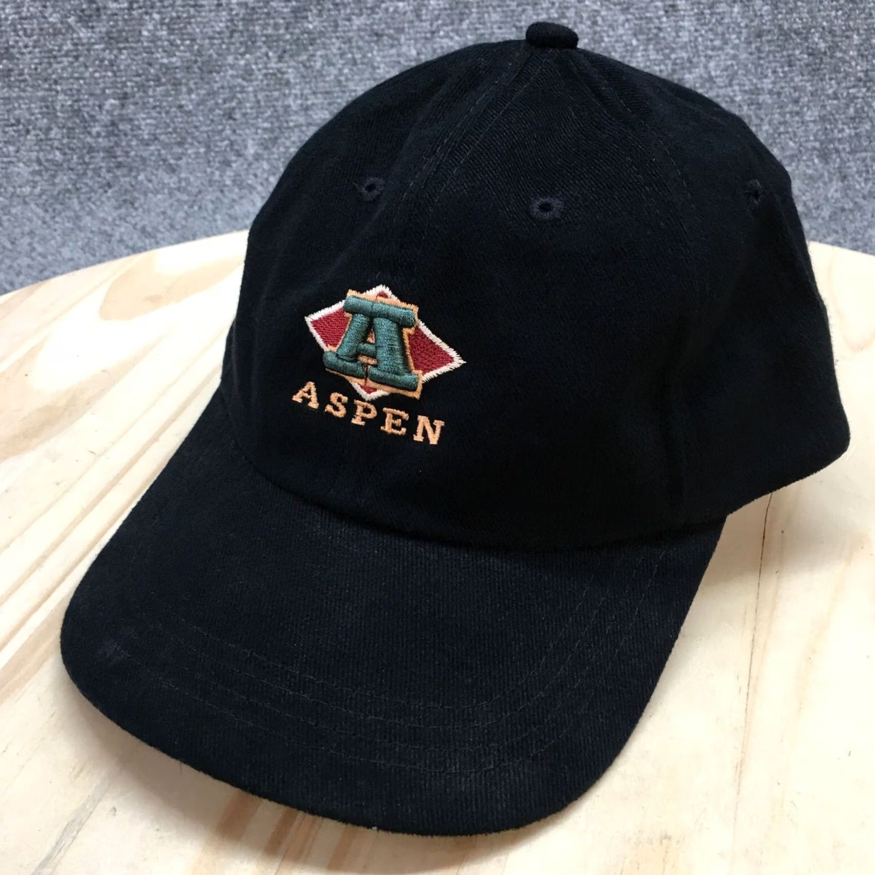 Vintage Ahead Aspen Baseball Cap Mens Black OS Adjustable Curved Brim Embroidered Logo Size ONE SIZE - 2 Thumbnail