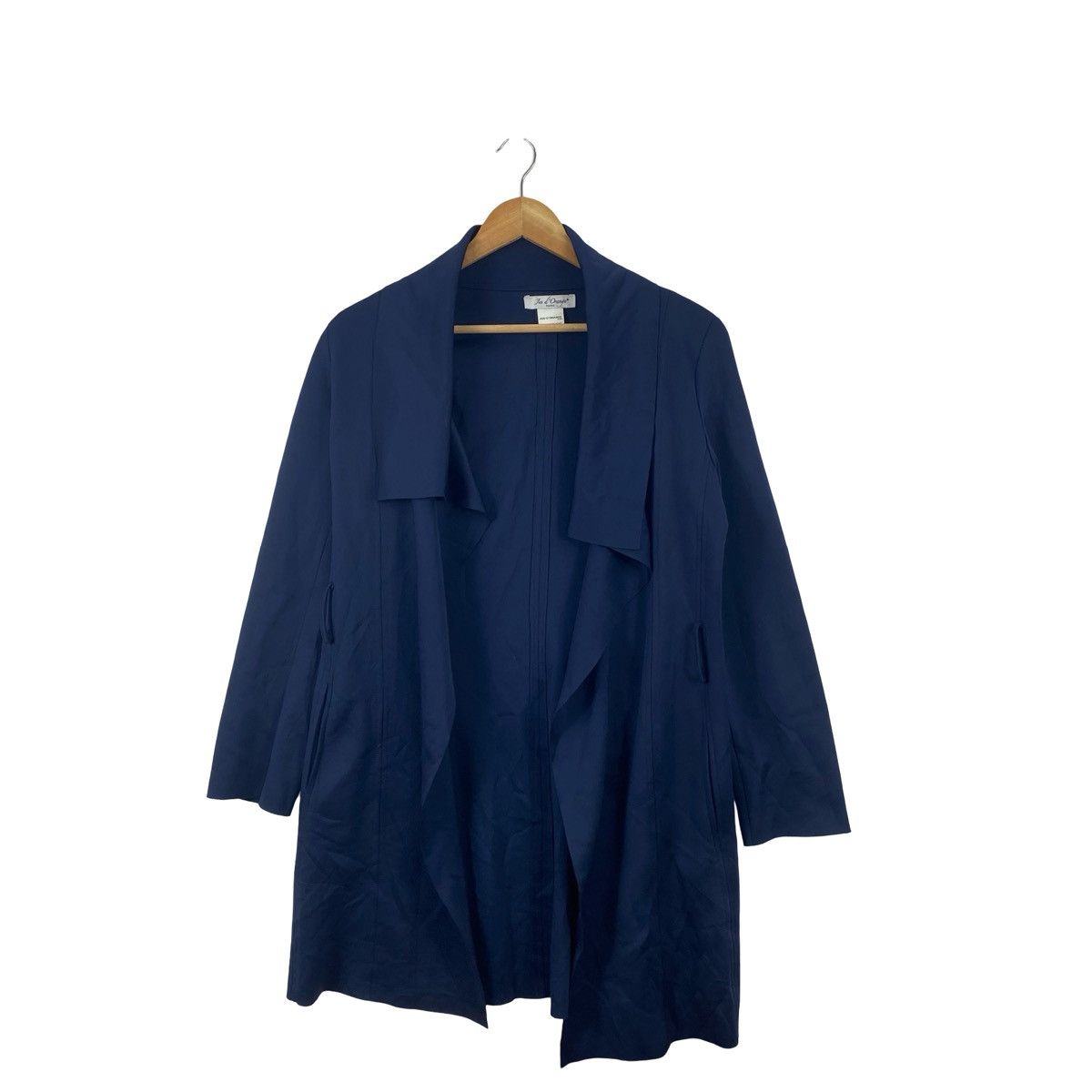 Other JUST D’ORANGE Paris Draped Open Front Long Jacket Coat Size L / US 10 / IT 46 - 1 Thumbnail