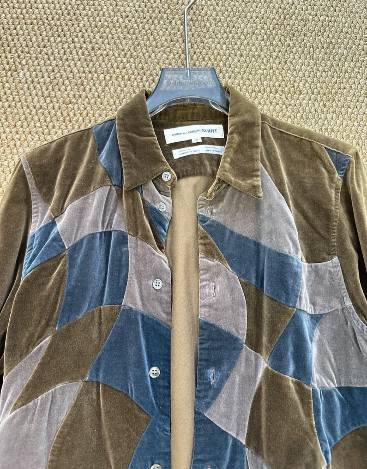Comme des Garcons COMME des GARÇONS Velvet Geometric Patchwork Shirt K23 Size US S / EU 44-46 / 1 - 3 Thumbnail