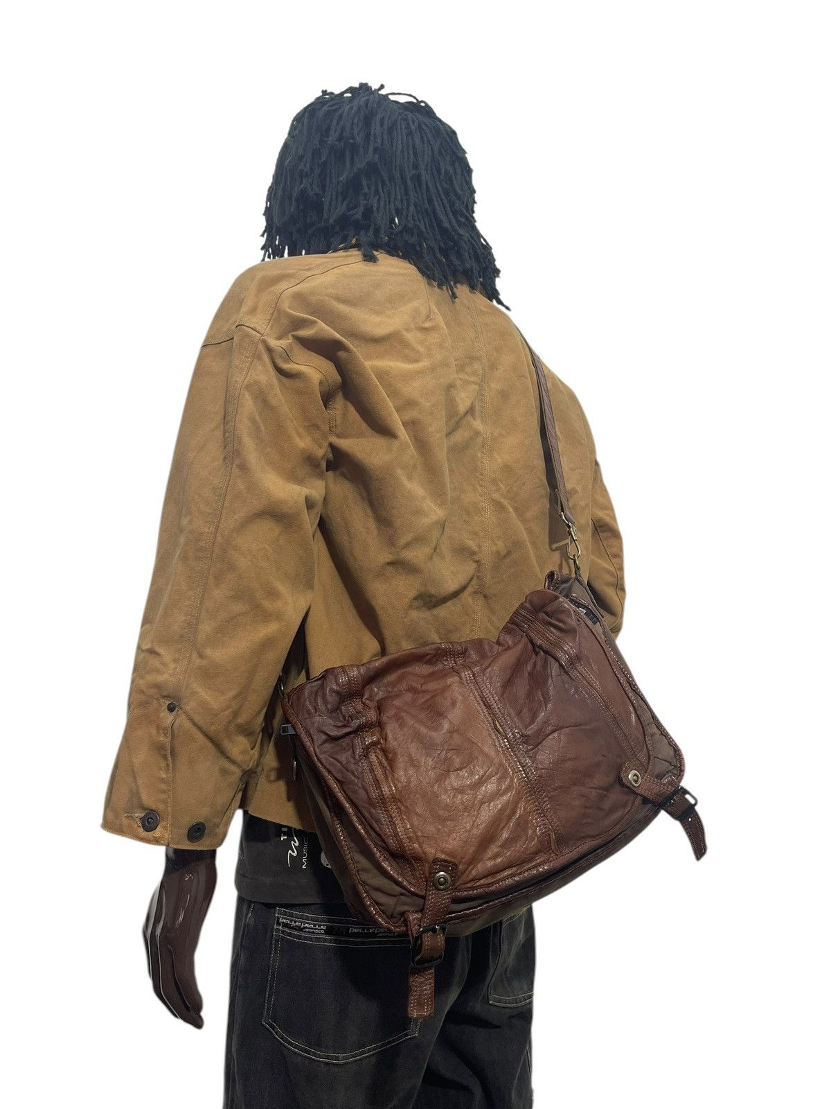 Japanese Brand Leather Patina Cotton Vtg Zer Japan Messenger Bag 1🟩3 Size ONE SIZE - 1 Thumbnail