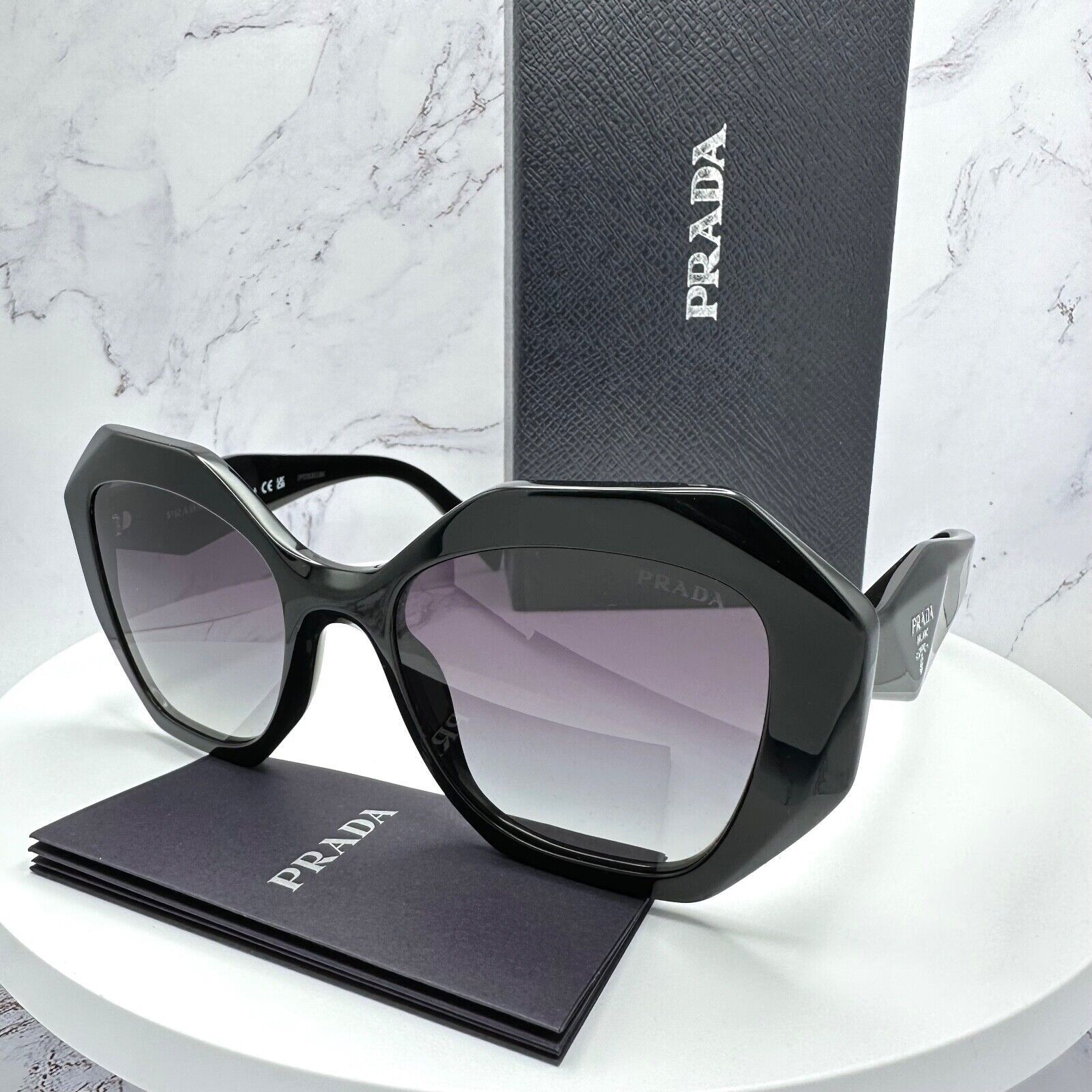 Prada New Prada Sunglasses Black Symbole Logo Square Geometric Size ONE SIZE - 18 Thumbnail