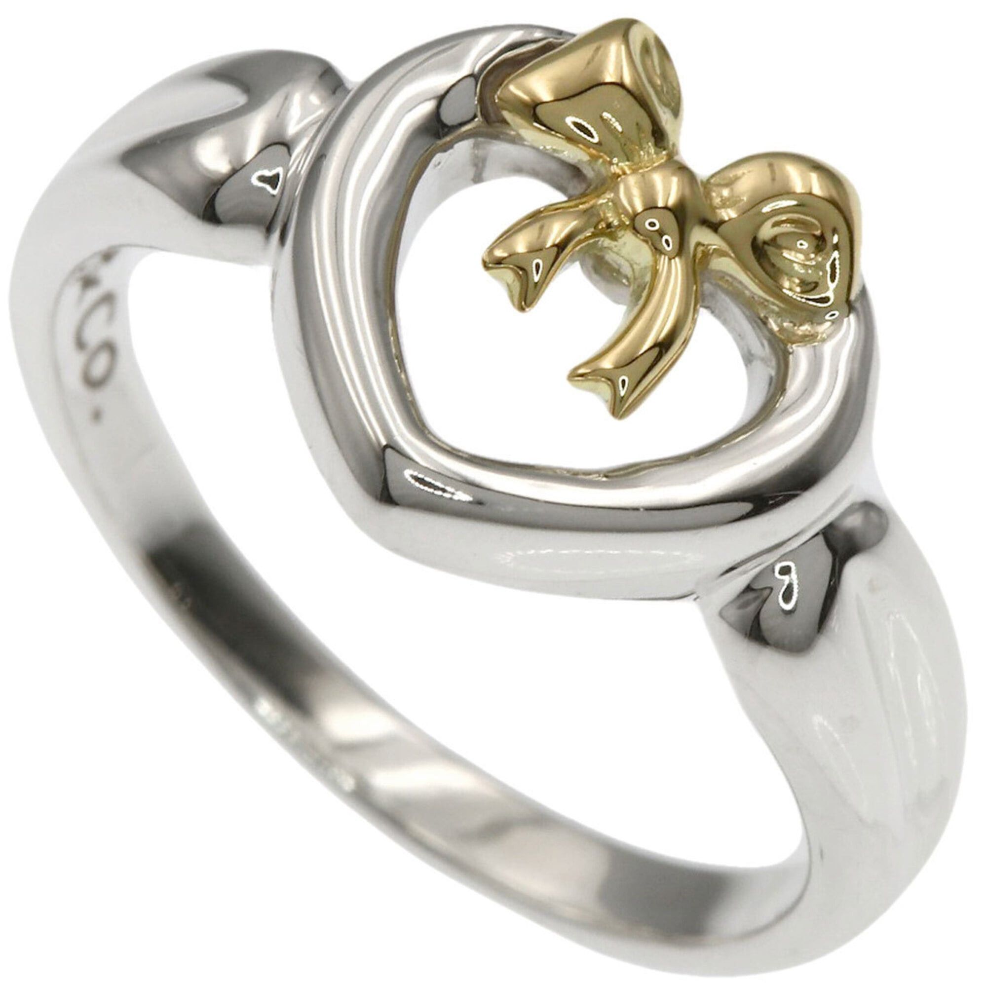 Tiffany & Co. Tiffany & Co. Heart with Bow Ring, Silver/18K Yellow Gold, Women's. Size ONE SIZE - 1 Thumbnail
