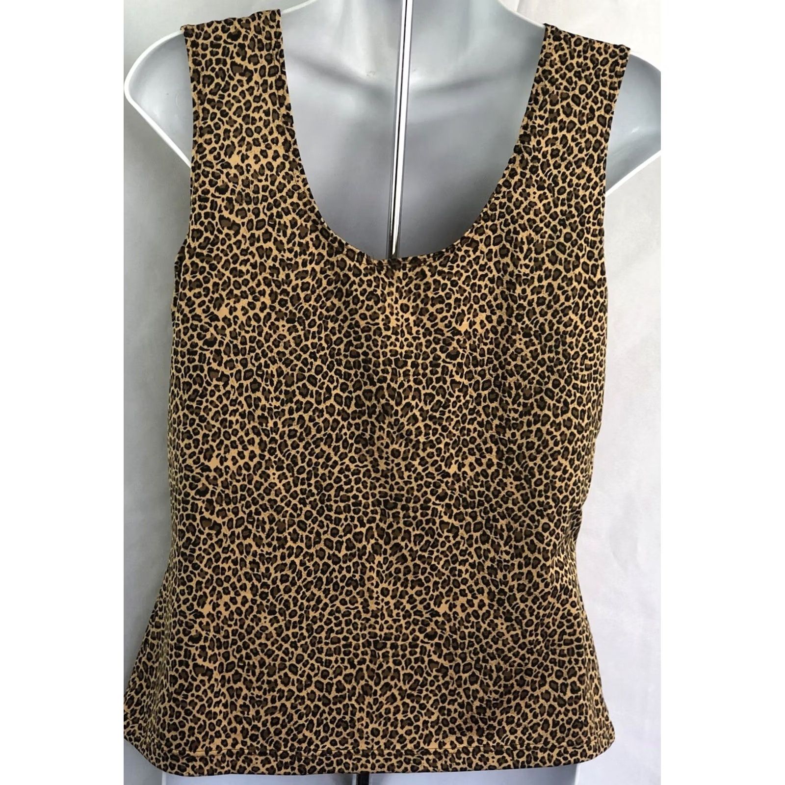 Vintage VINTAGE Cinema Eloile Tank Top M Leopard Cheetah Scoop Sleeveless Brown Black 90s Y2K Punk Rock Womens M Size M / US 6-8 / IT 42-44 - 3 Thumbnail