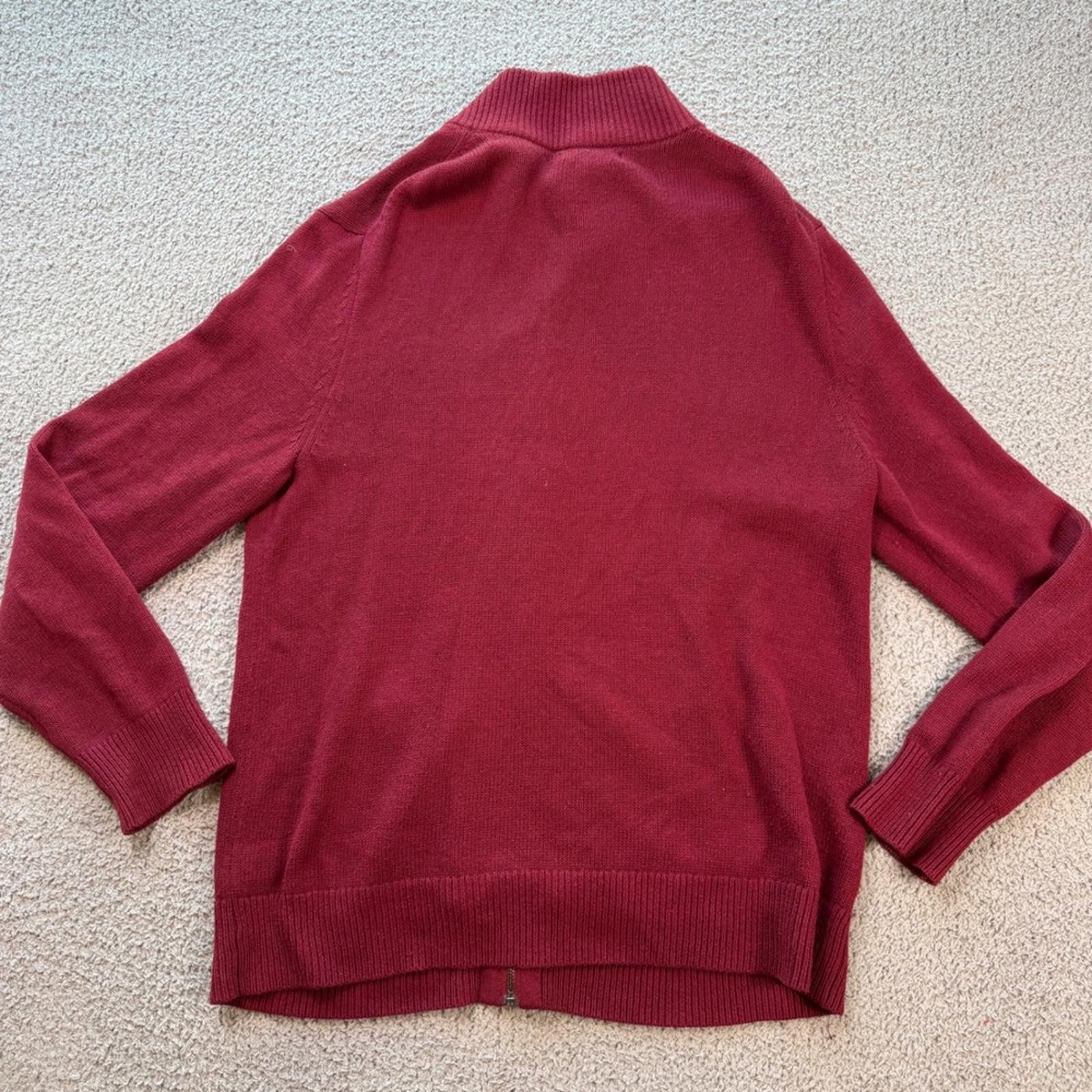 Banana Republic Banana Republic Mens Cardigan Sweater L Burgundy Shawl Size US L / EU 52-54 / 3 - 3 Thumbnail