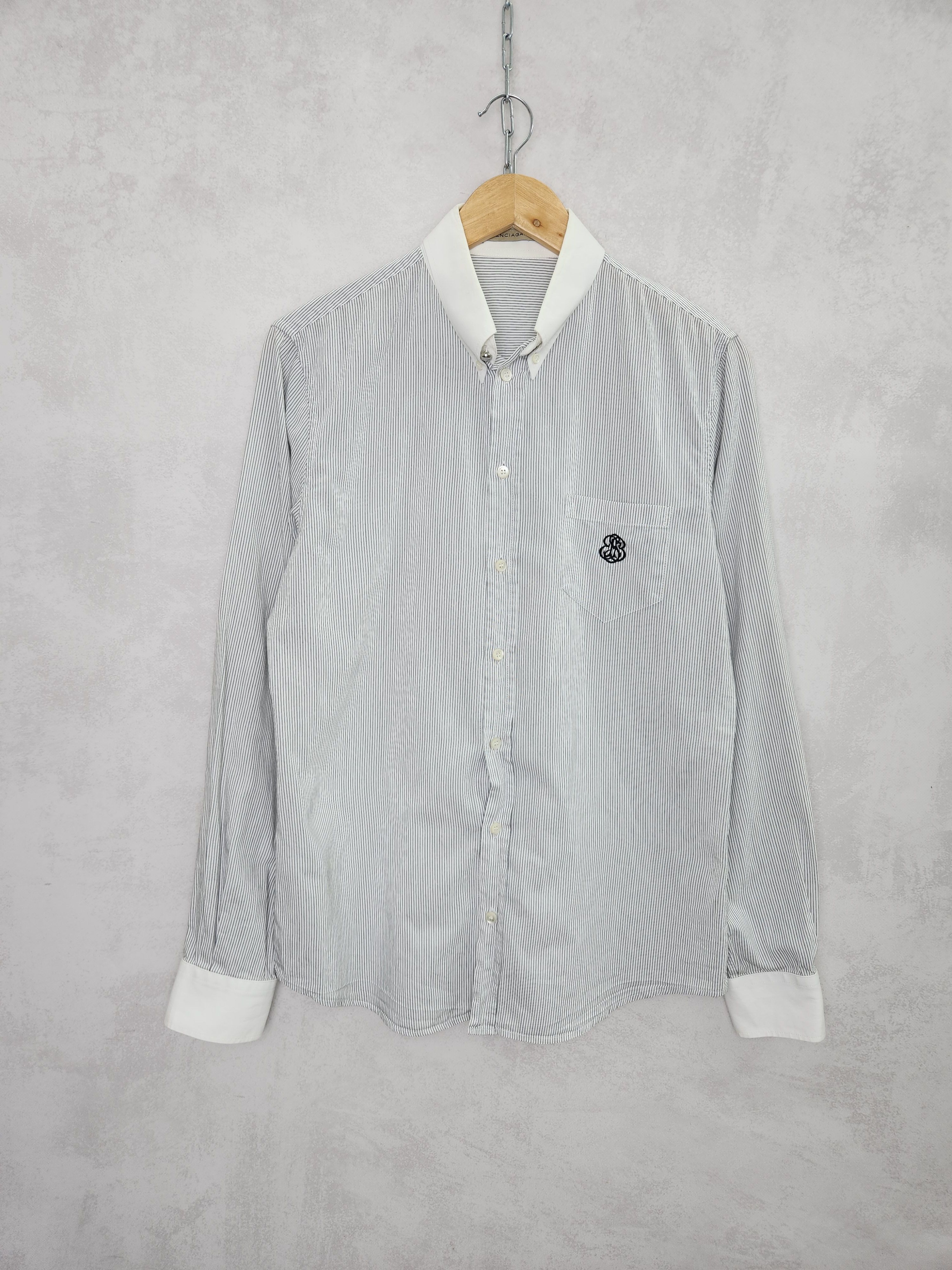 Balenciaga Balenciaga paris stripes button ups shirt pockets logo Size US L / EU 52-54 / 3 - 2 Thumbnail