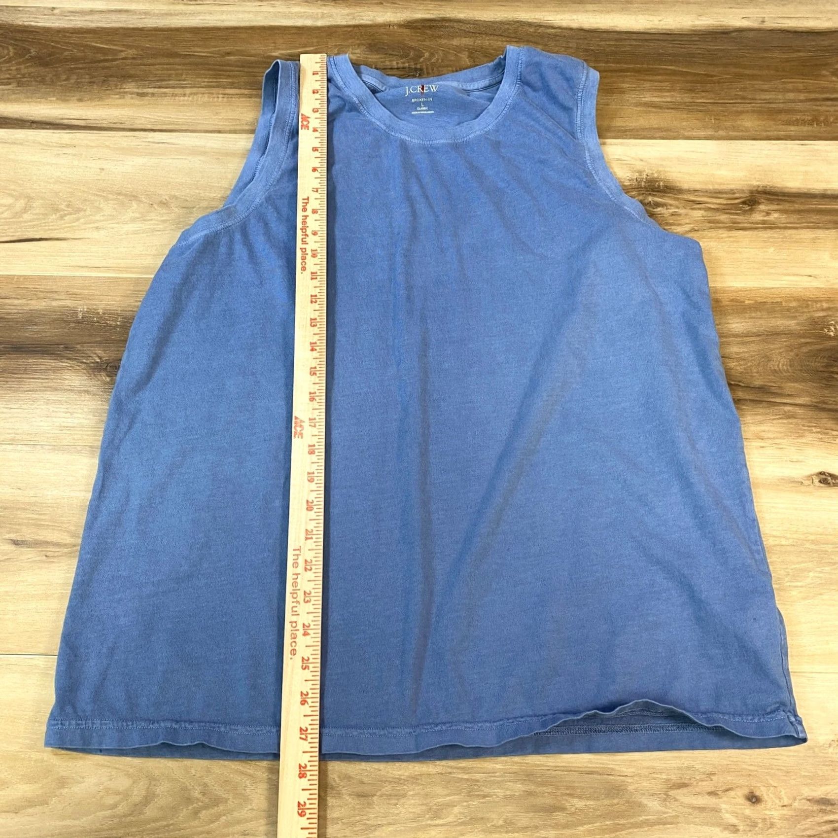 J.Crew J.Crew Tank Top Mens Large Broken-In Cotton Classic Fit Blue Summer Tank Top Sleeveless Crew Neck T-Shirt Size US L / EU 52-54 / 3 - 5 Thumbnail