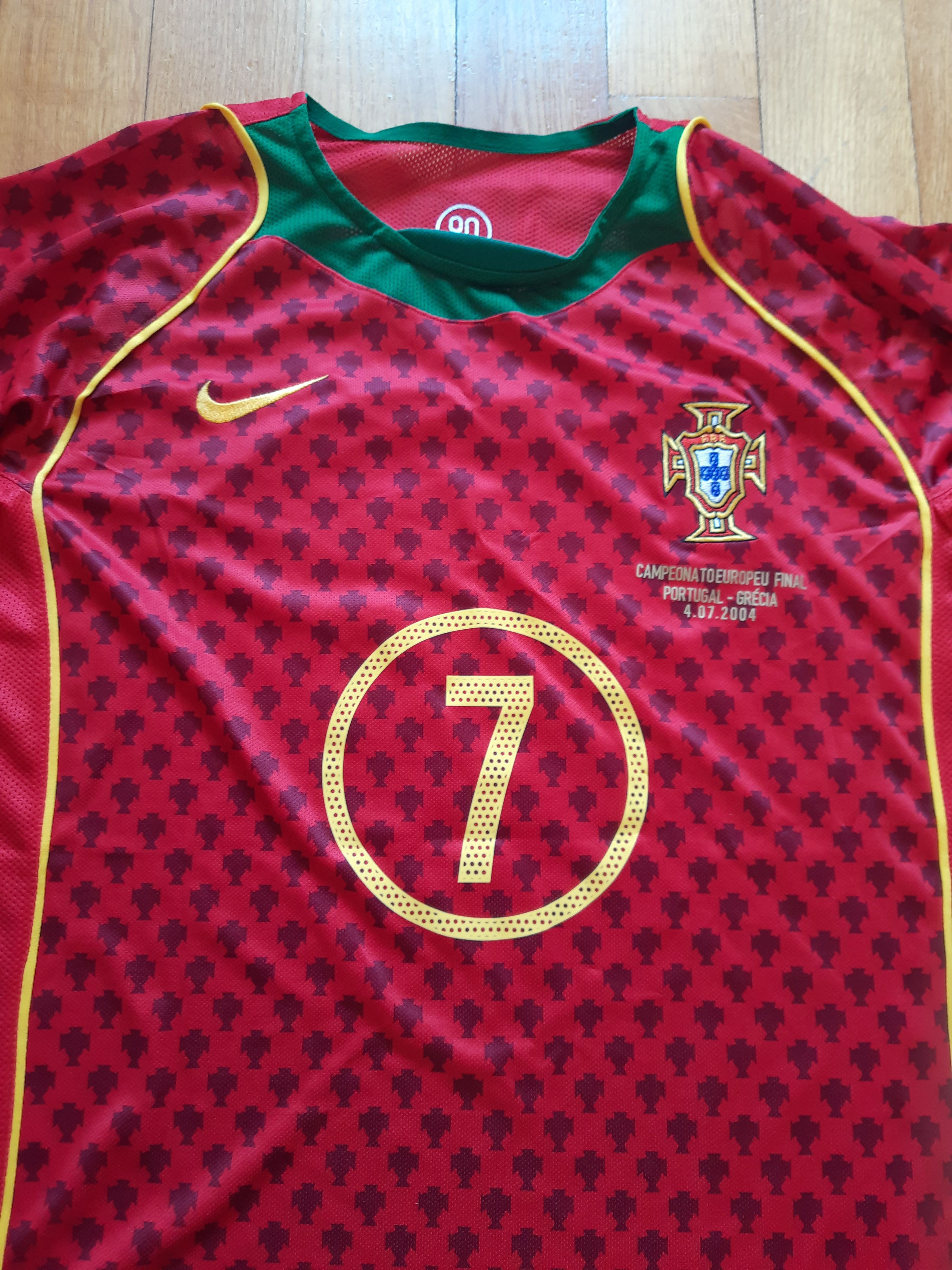 Other Portugal Figo 2004 Soccer Europe Final Football T Shirt Nike Size US L / EU 52-54 / 3 - 4 Thumbnail