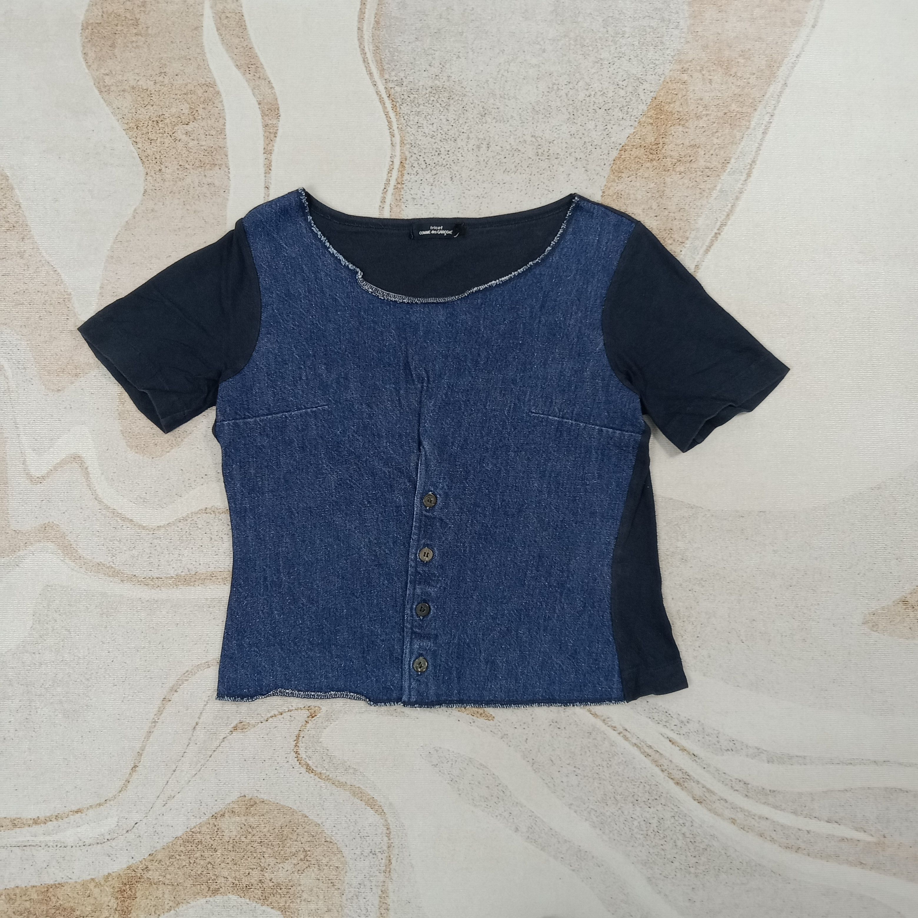 Tricot Comme des Garcons Tricot Comme Des Garcons Designer Denim Tshirt C267N41 Size S / US 4 / IT 40 - 1 Thumbnail