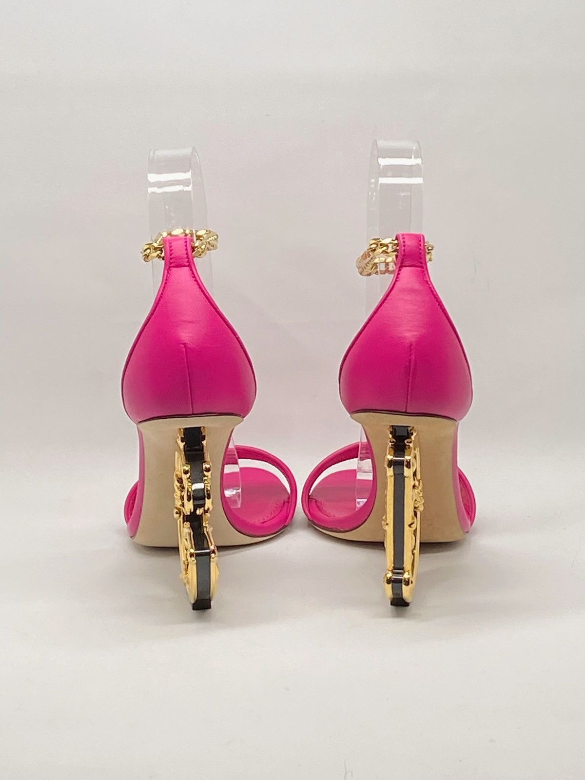 Dolce & Gabbana Dolce&Gabbana Sculpted-Heel DG Leather Sandals size 36.5 Size US 6.5 / IT 36.5 - 7 Thumbnail
