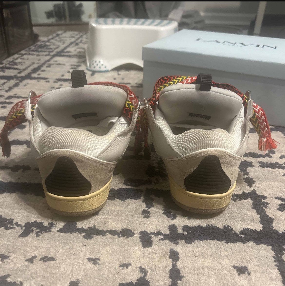 Lanvin Lanvin Curb White & Grey leather Size US 11 / EU 44 - 4 Thumbnail