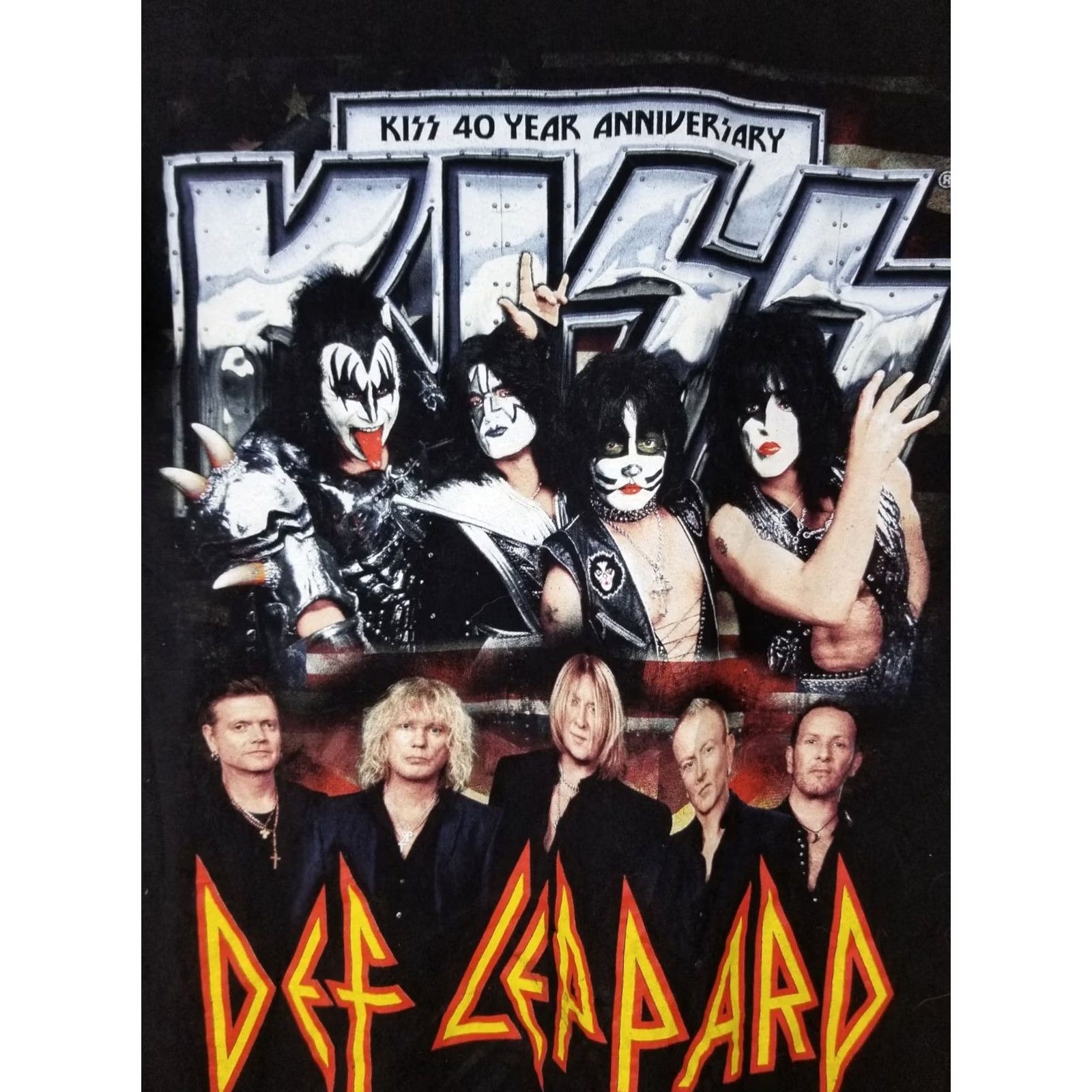Vintage VINTAGE KISS & DEF LEPPARD 2014 HEAVY METAL TOUR BLACK COTTON T-SHIRT SZ LARGE Size US L / EU 52-54 / 3 - 2 Thumbnail