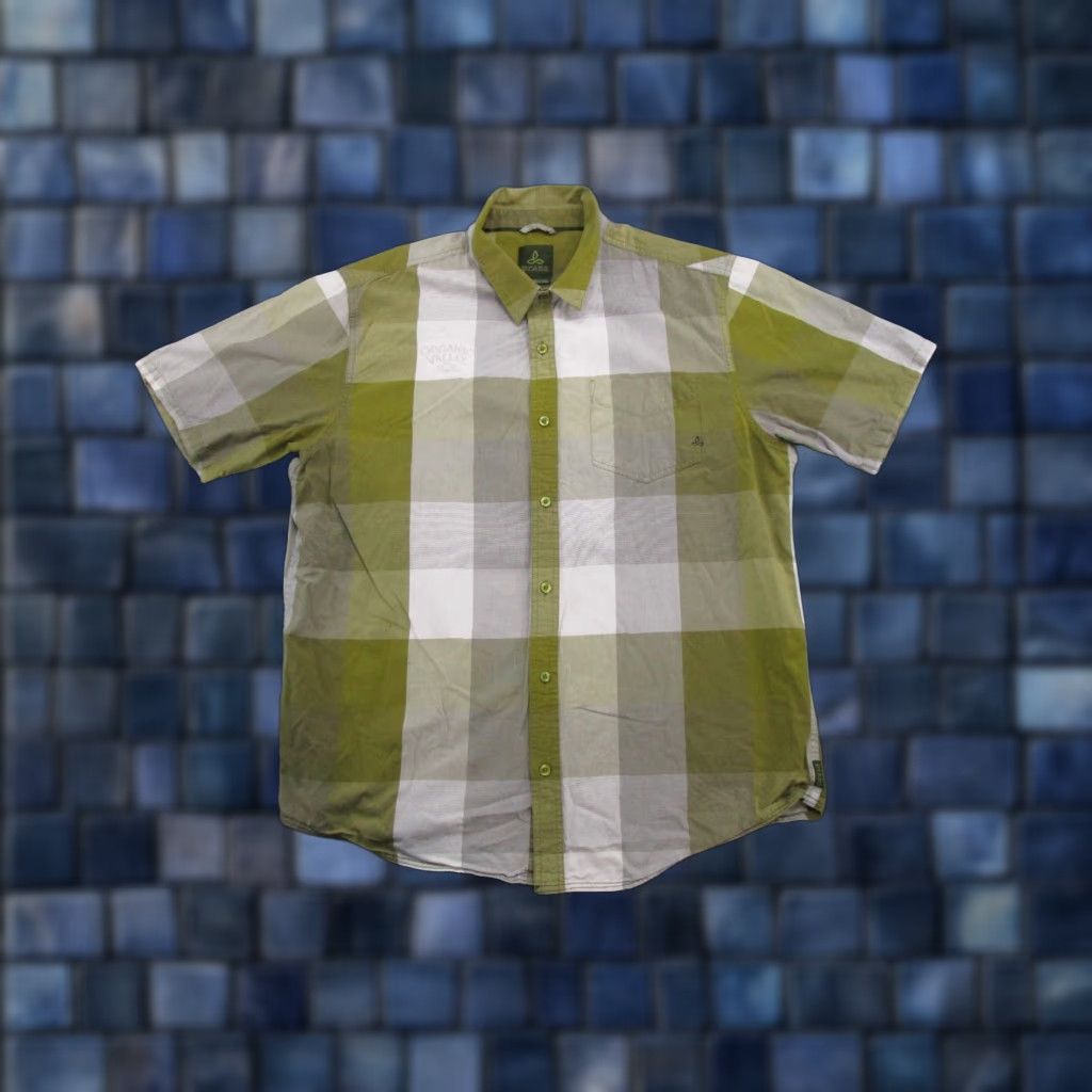 Prana prAna Green Plaid Button-Up Shirt Mens XL Cotton Casual Business Short Sleeve Vintage? No Size US XL / EU 56 / 4 - 1 Thumbnail