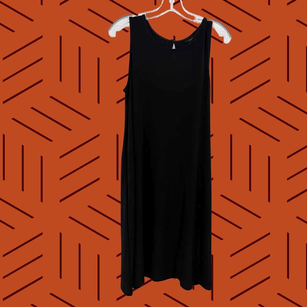 Mango Tango Mango Black Dress Knee Length Sleeveless Medium Pre-Owned Size M / US 6-8 / IT 42-44 - 1 Thumbnail