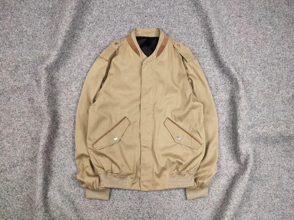 image of The Kooples Ss20 Cotton Full Zip Bomber Military Jacket in Beige, Men's (Size Small)