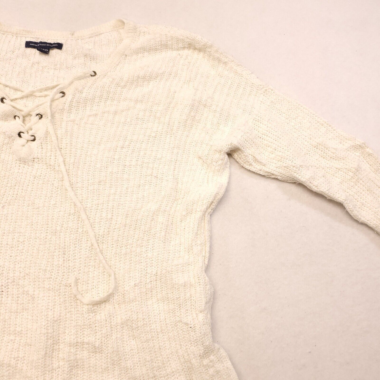American Eagle Outfitters American Eagle Pullover Cotton Sweater Womens Size S White Size S / US 4 / IT 40 - 5 Thumbnail